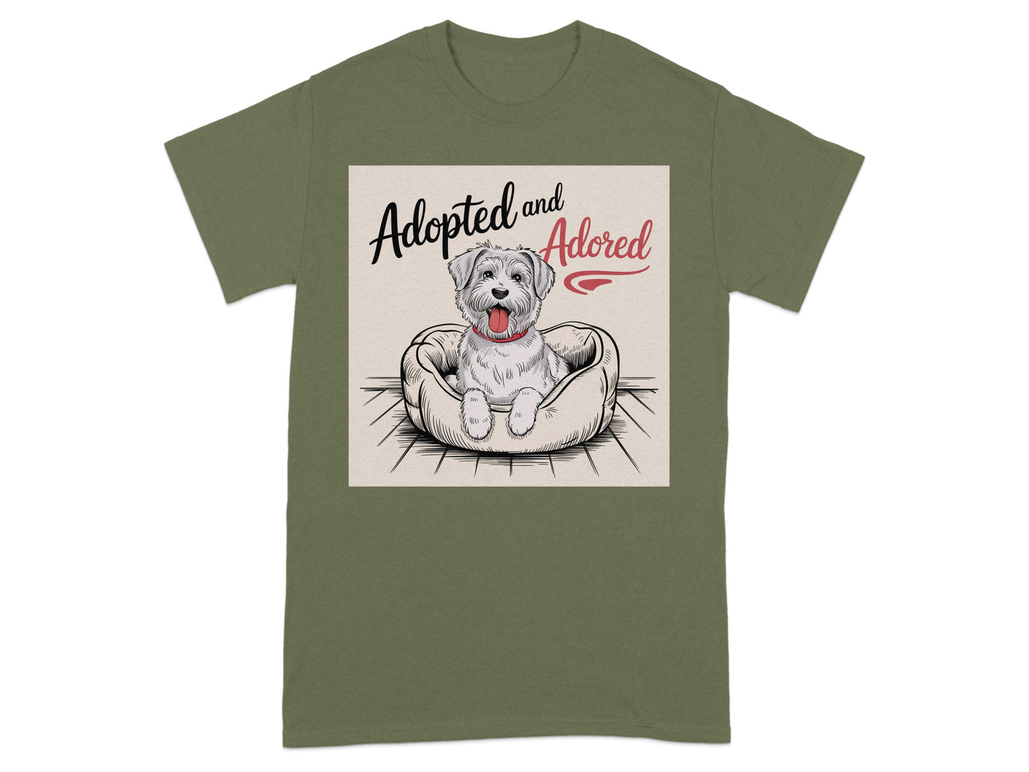 Adopted and Adored Dog Theme Graphic T-Shirt product type
