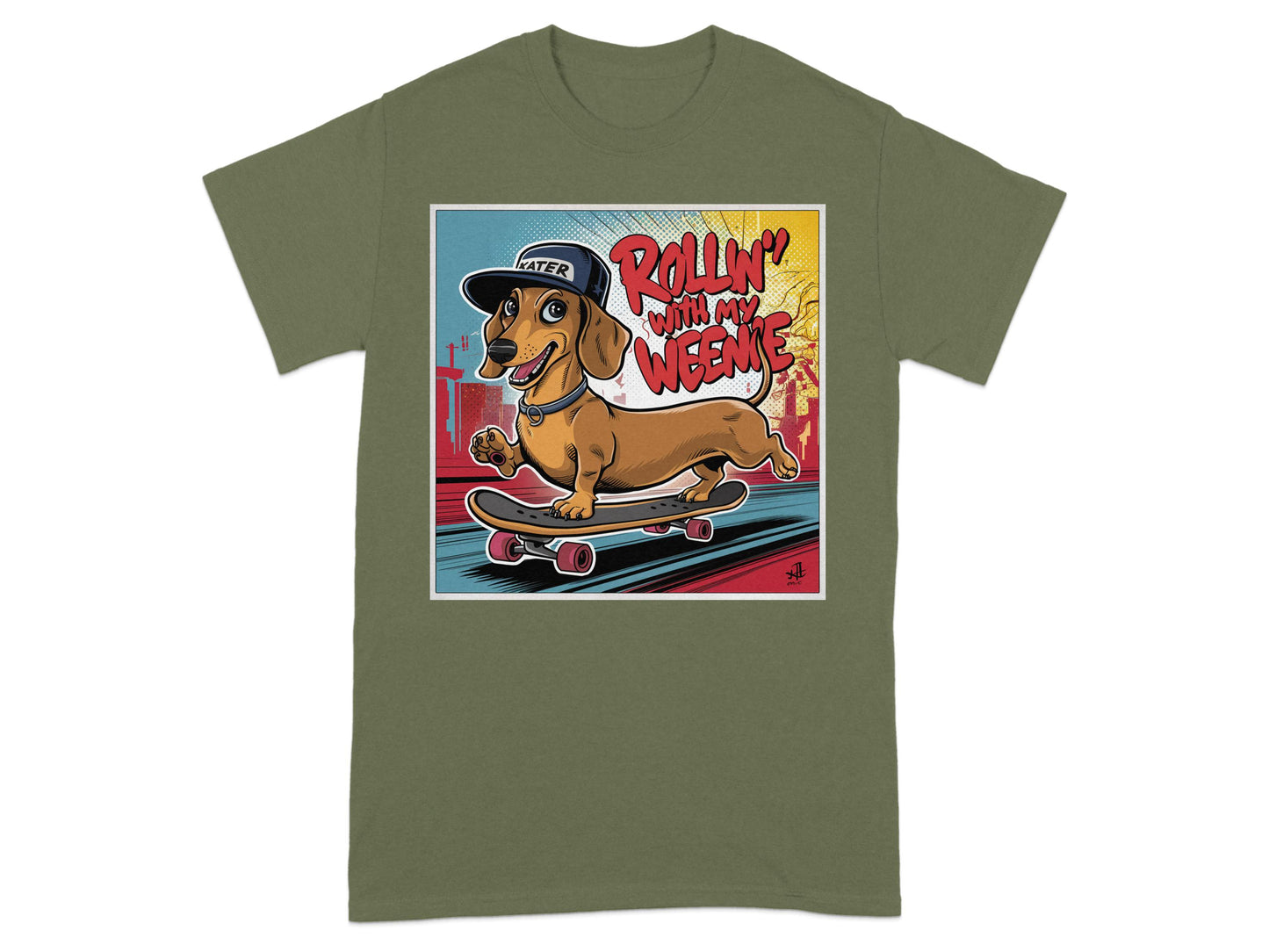 Rollin With My Weenie Dachshund Skateboard product type