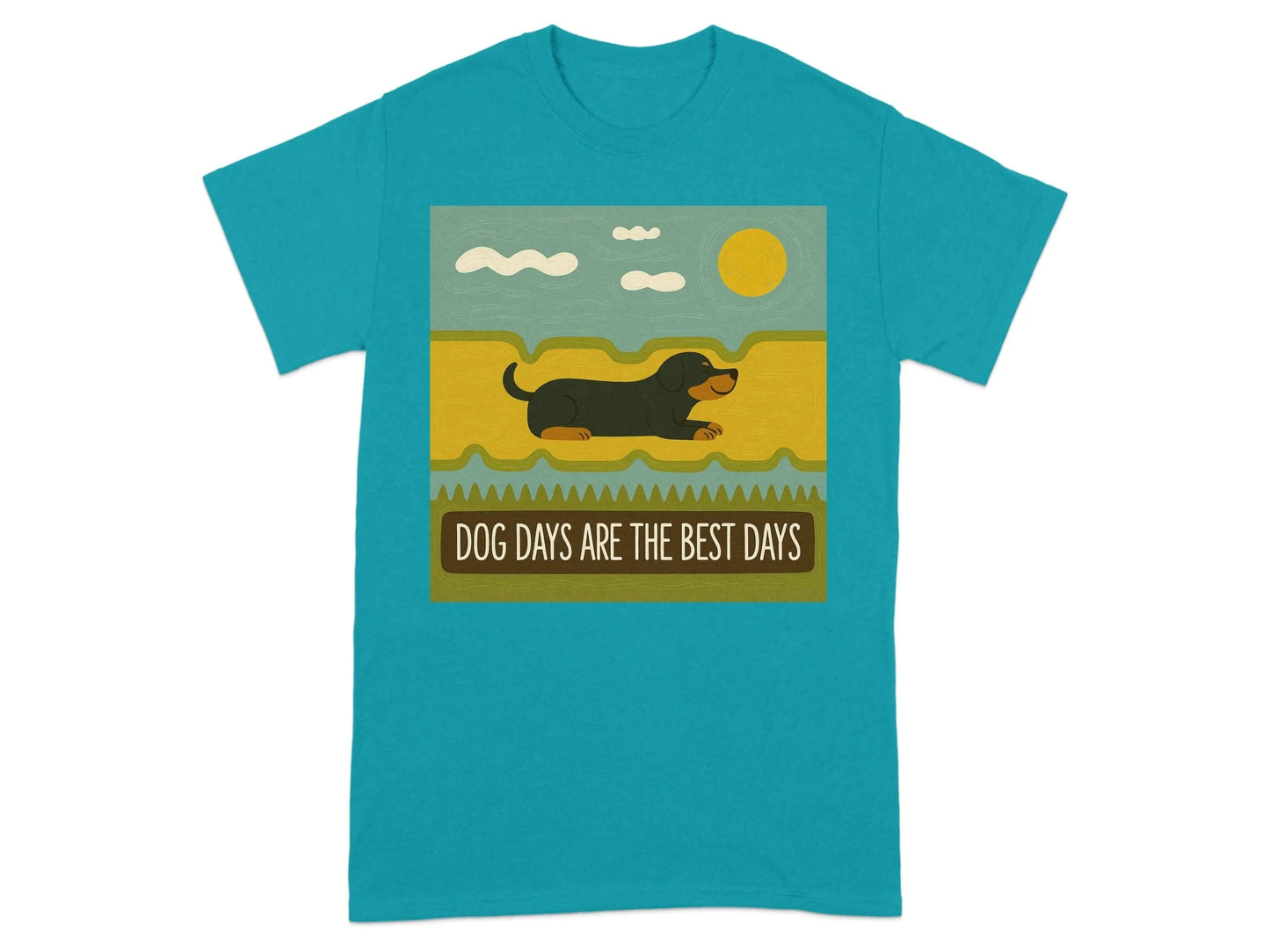 Dog Days Are The Best Days Gordon Setter T-Shirt Tropical Blue T-shirt