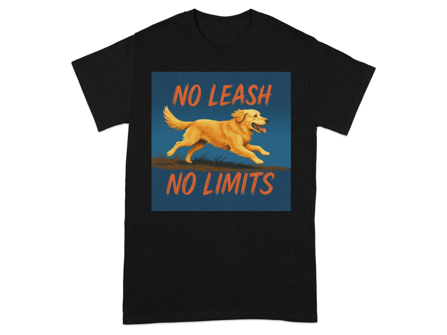 No Leash No Limits Graphic Printed Black T-Shirt product