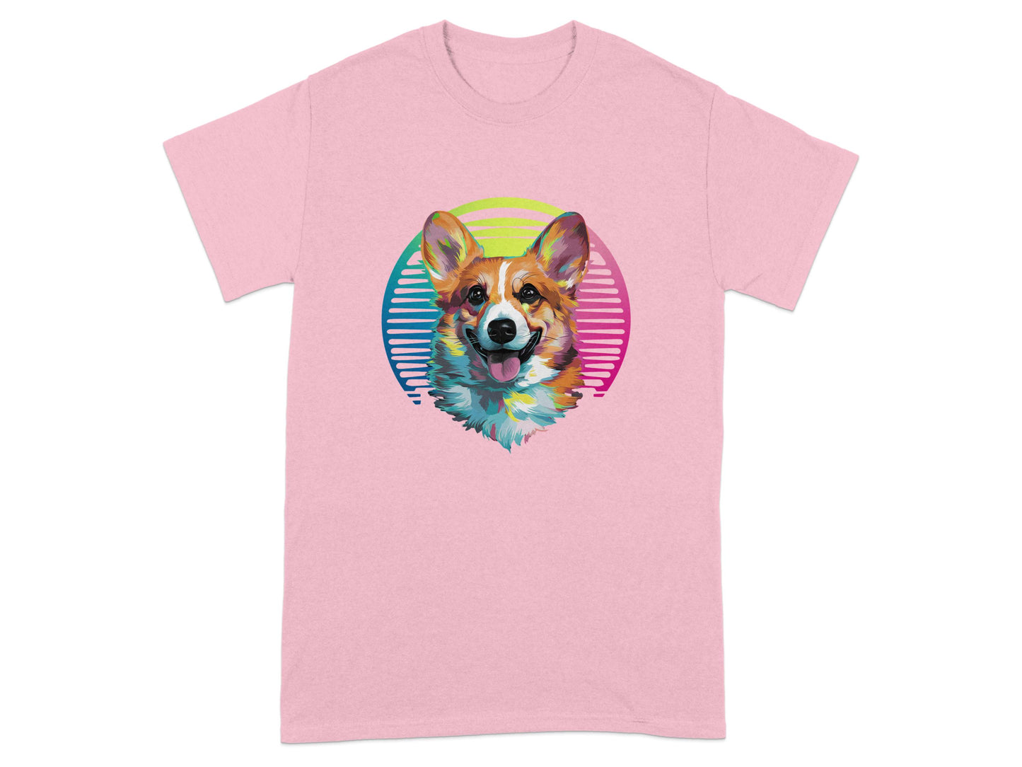 Retro Colorful Corgi Graphic T-Shirt for Dog Lovers product type