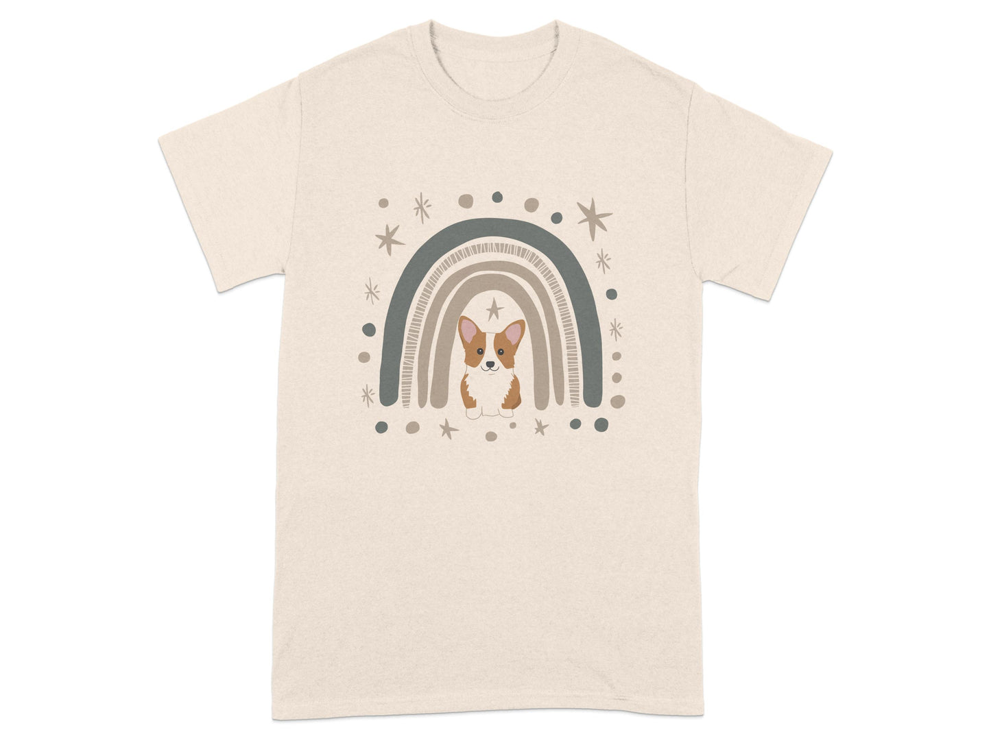 Cute Dog with Rainbow and Stars Design T-shirt product