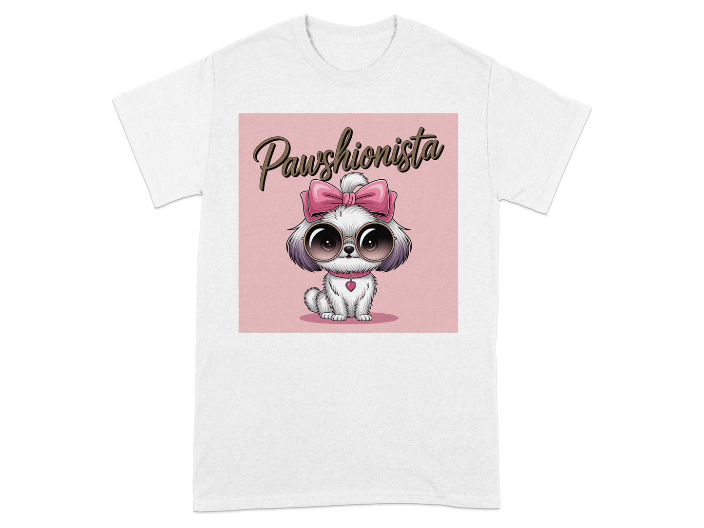 Pawshionista Cute Cartoon Dog Graphic Printed Shirt product