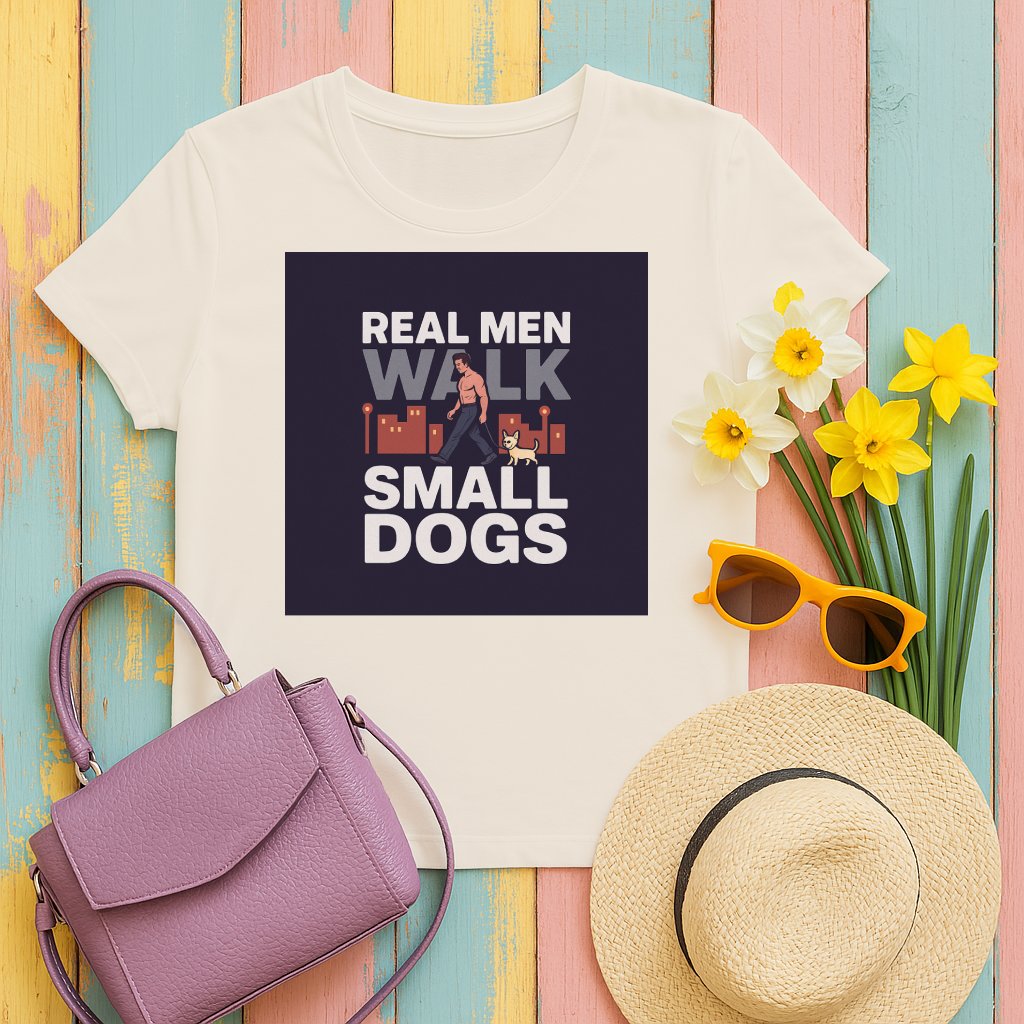 Real Men Walk Small Dogs Graphic Tee product