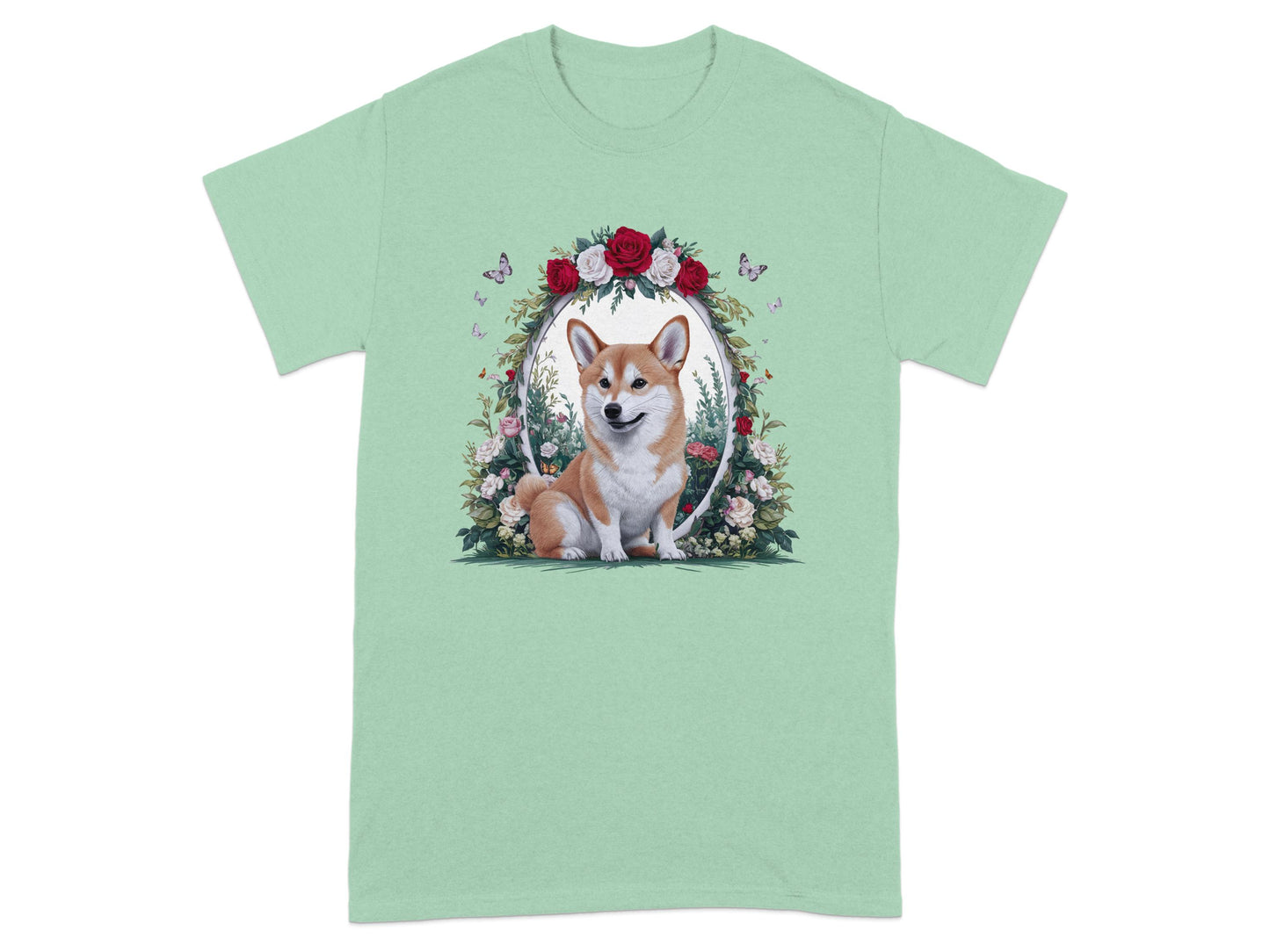 Adorable Corgi Surrounded By Flowers T-shirt product