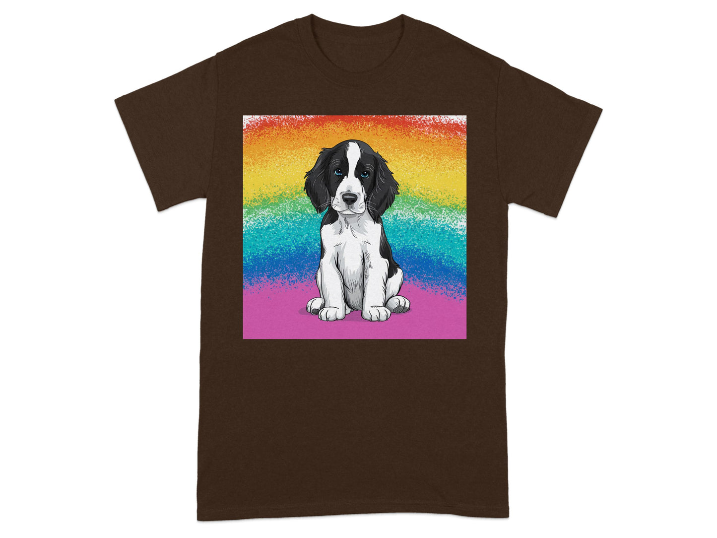 Adorable Puppy With Rainbow Background T-Shirt product type