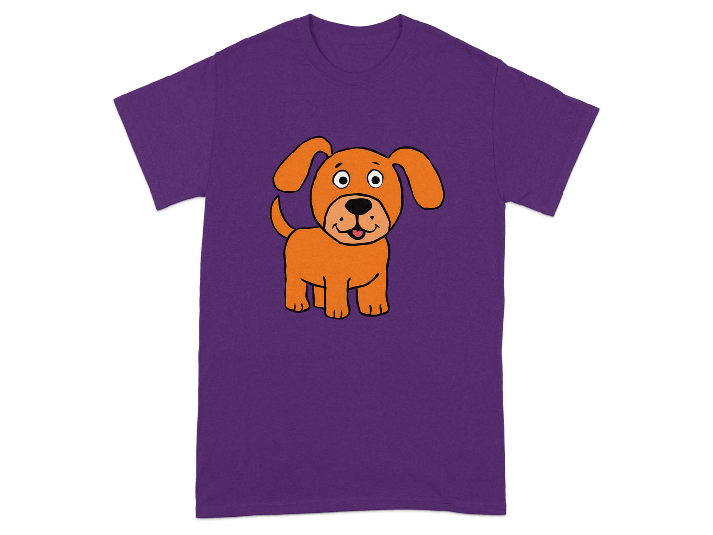 Cute Cartoon Puppy Graphic on Purple T-Shirt product