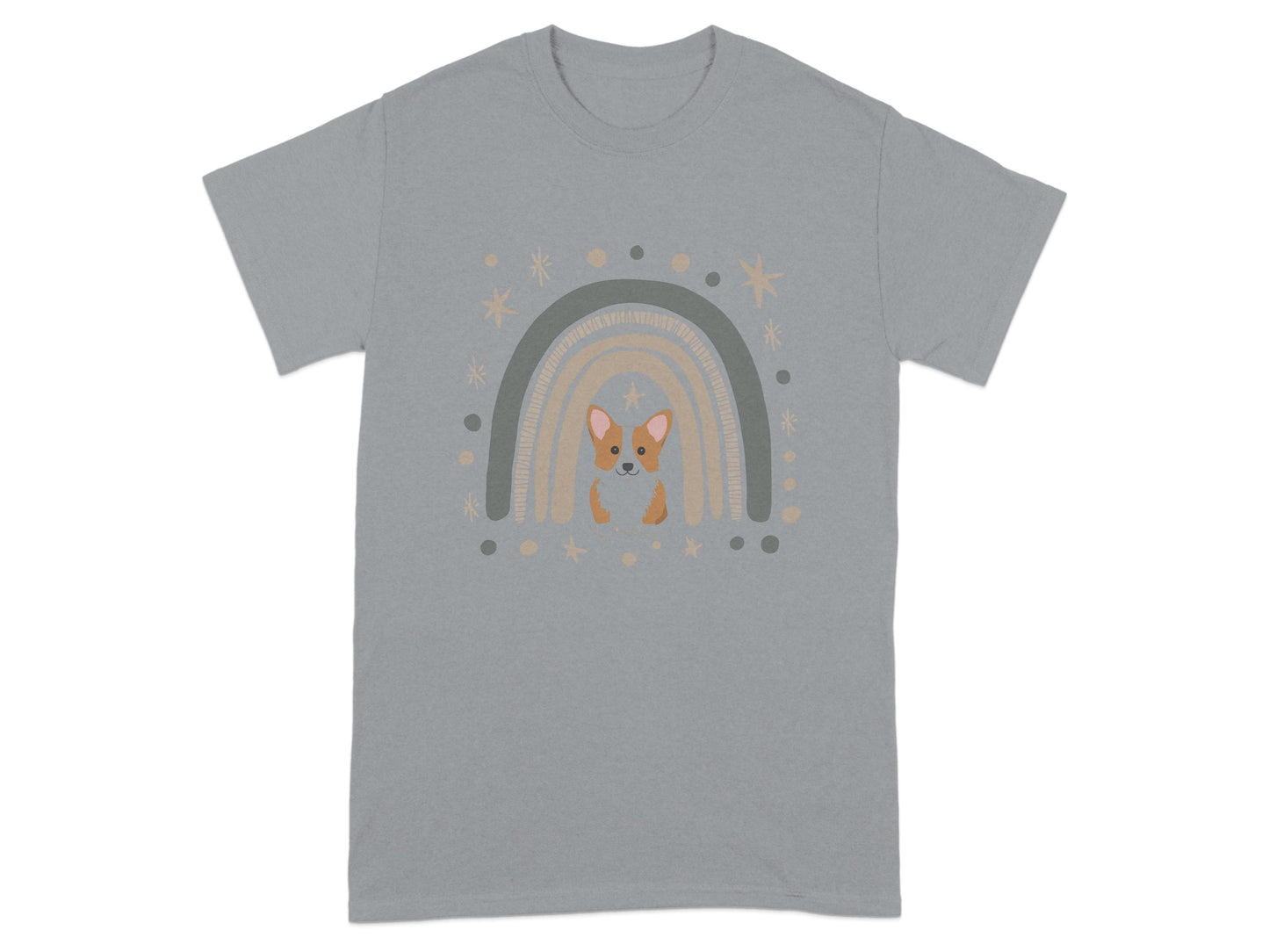 Cute Rainbow and Dog Print Graphic Tee product type