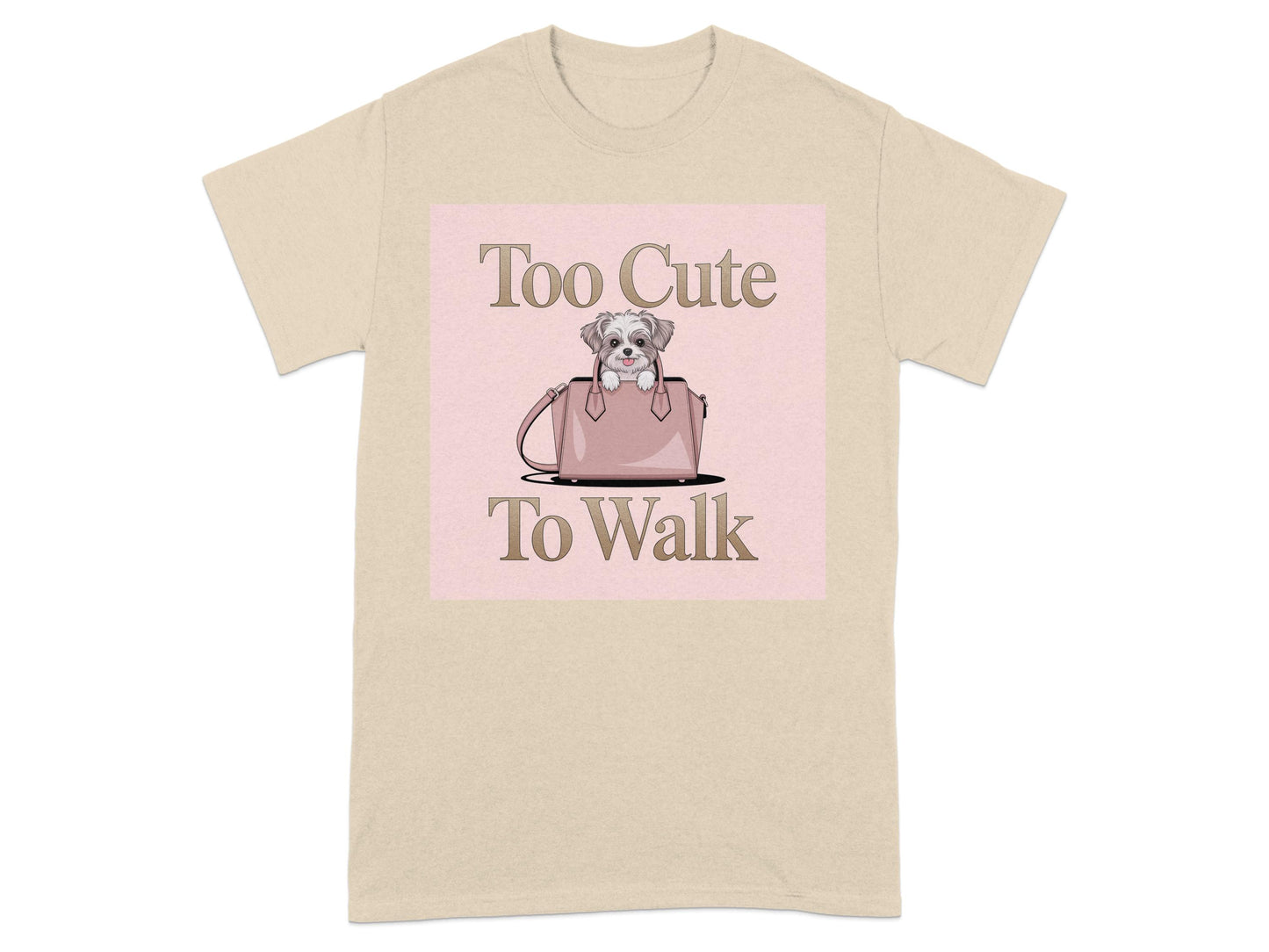 Too Cute To Walk Dog In Bag Graphic Tee product