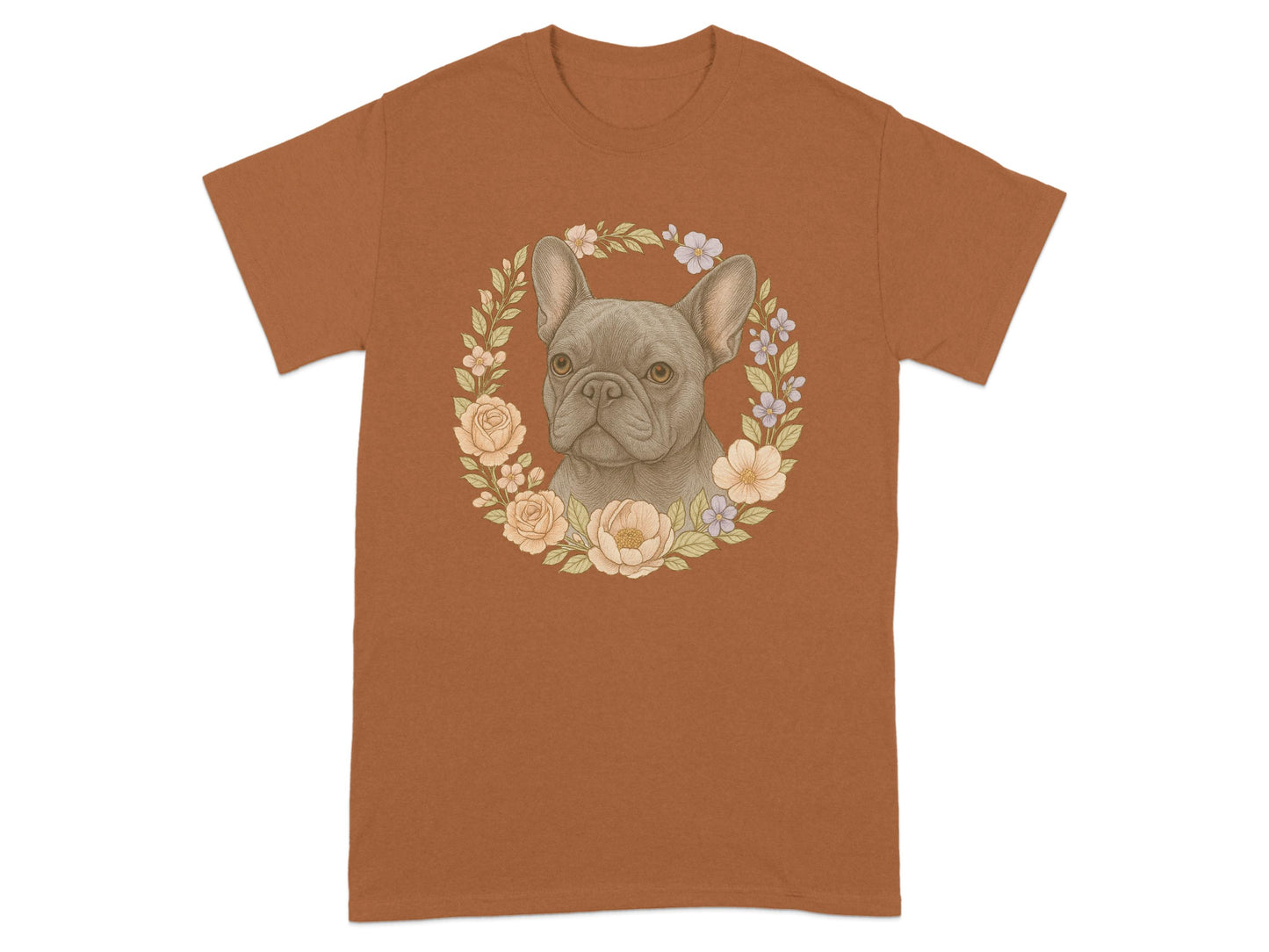 Adorable French Bulldog Surrounded by Flowers product type