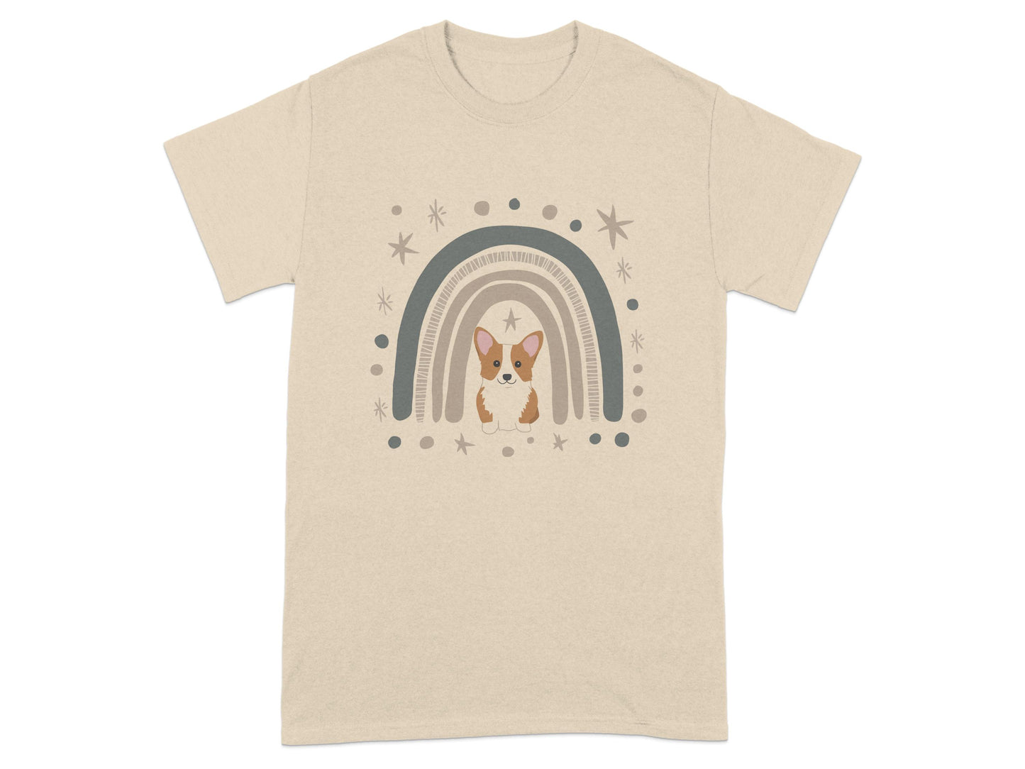 Adorable Rainbow Dog Design on a Beige T-Shirt product