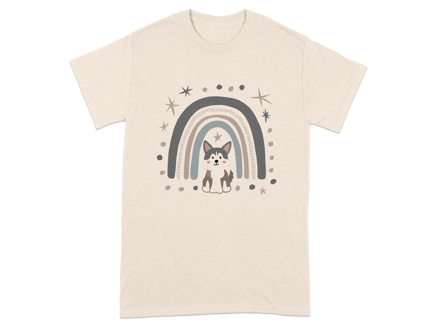 Cute Dog and Rainbow Graphic Design Shirt product type