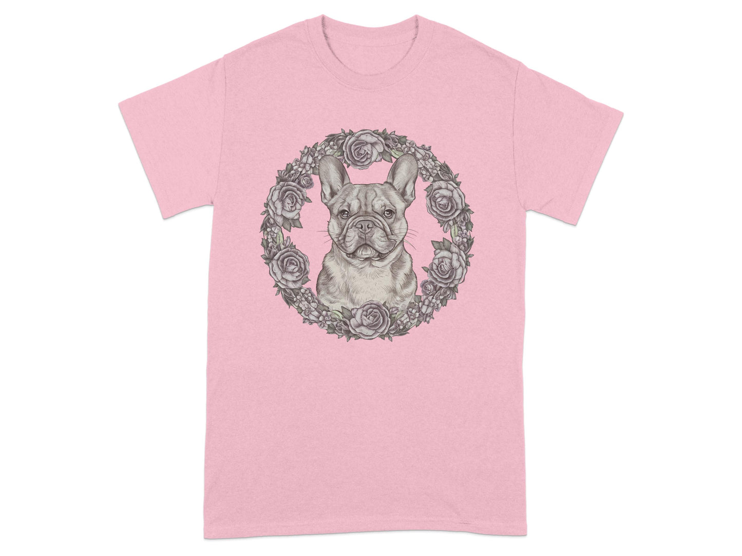 French Bulldog within Roses Graphic Tee product type