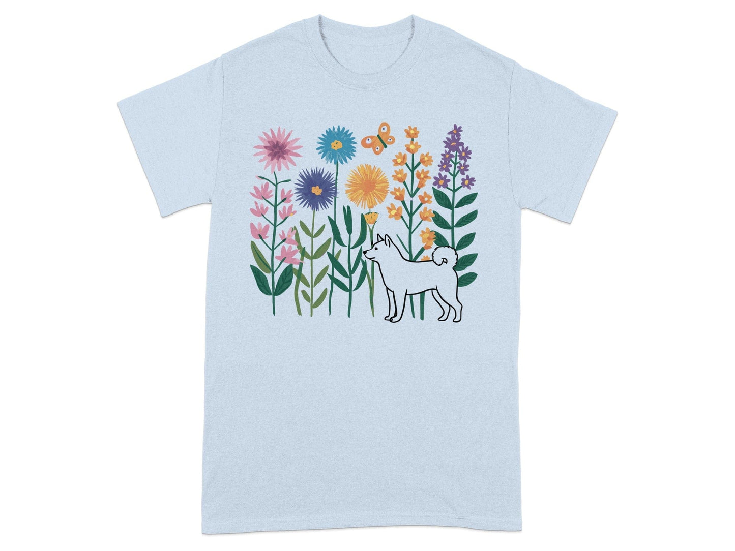Colorful Floral Dog Graphic T-Shirt product