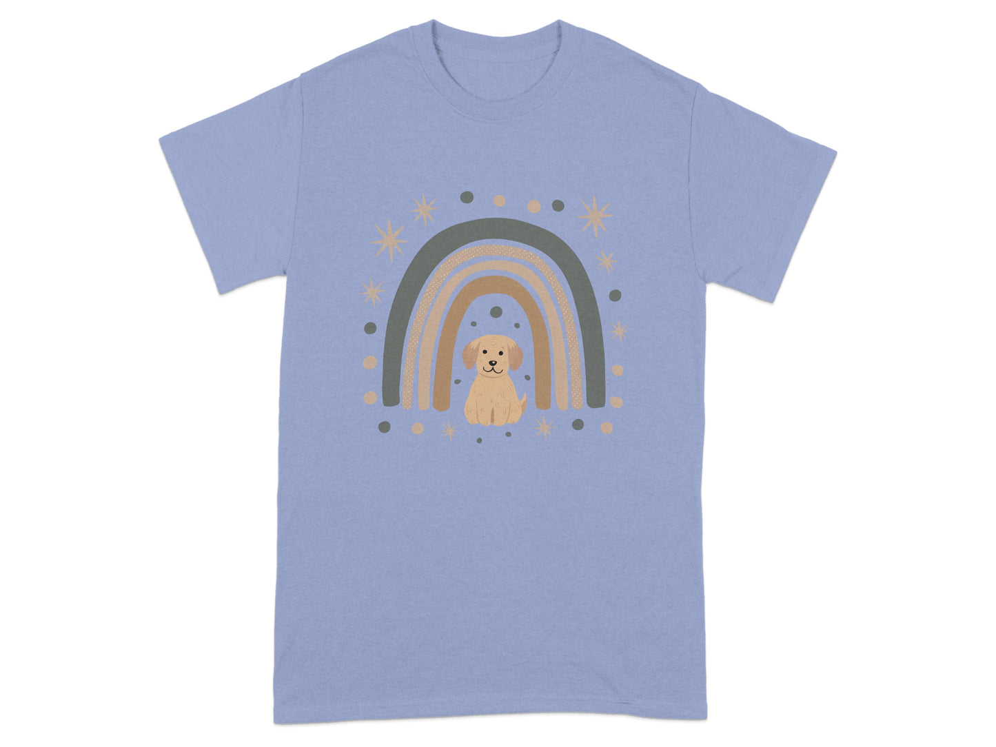 Rainbow and Doggy Graphic on Blue Shirt product type