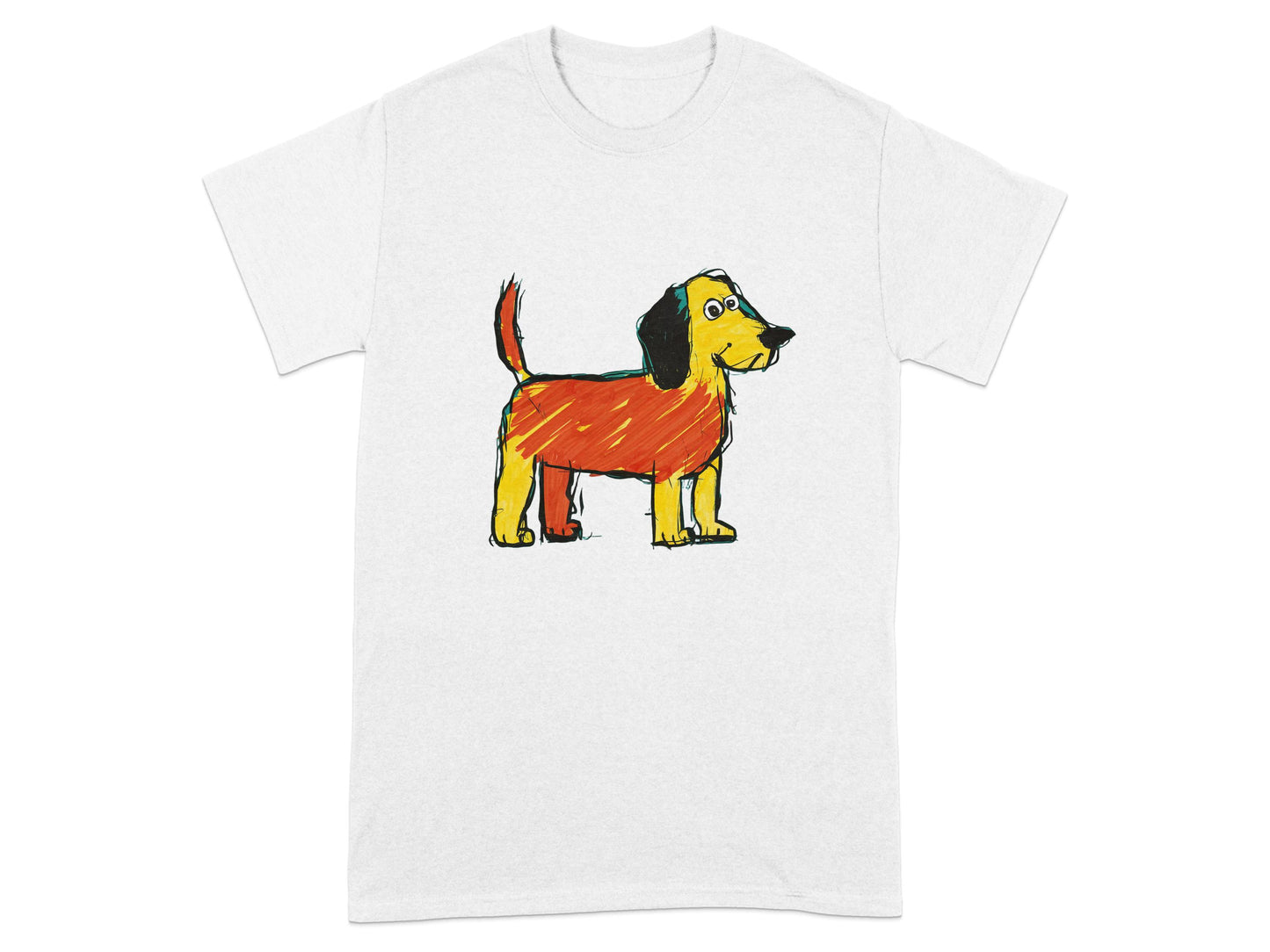 Vibrant Cartoon Dog Printed White T-shirt product