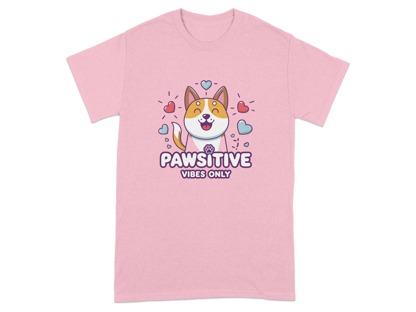 Pawsitive Vibes Only Cute Dog Graphic T-shirt product type