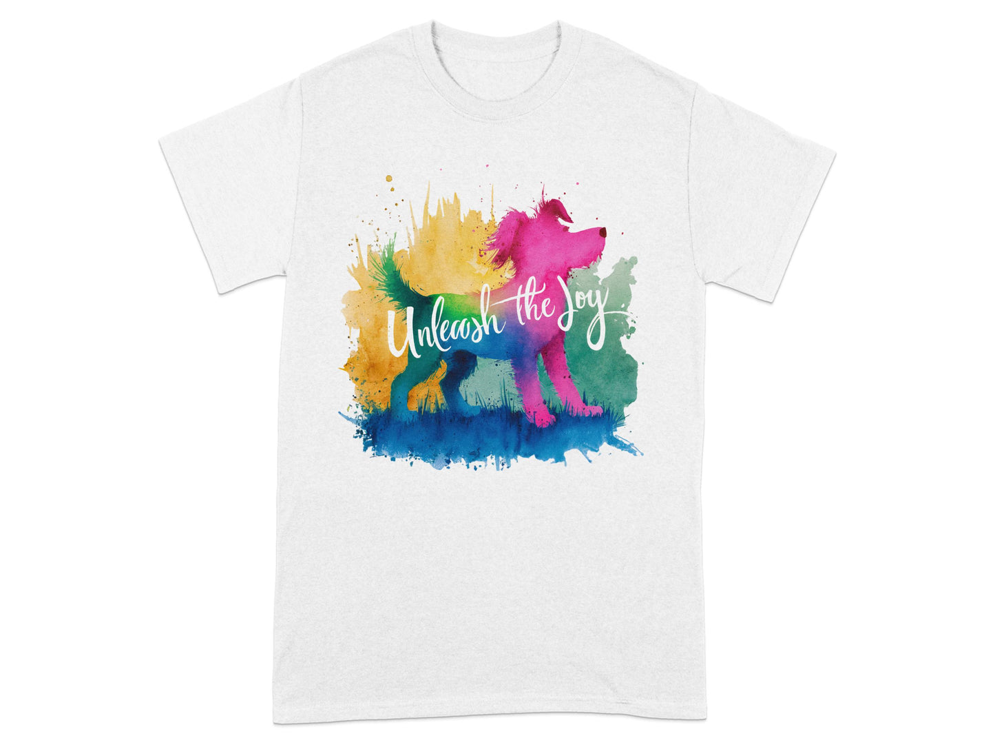Unleash the Joy Colorful Dog Themed T-Shirt product type