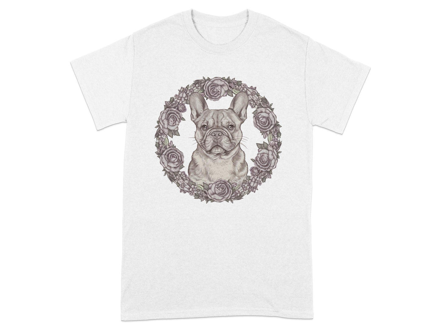 French Bulldog with Roses Graphic T-shirt product