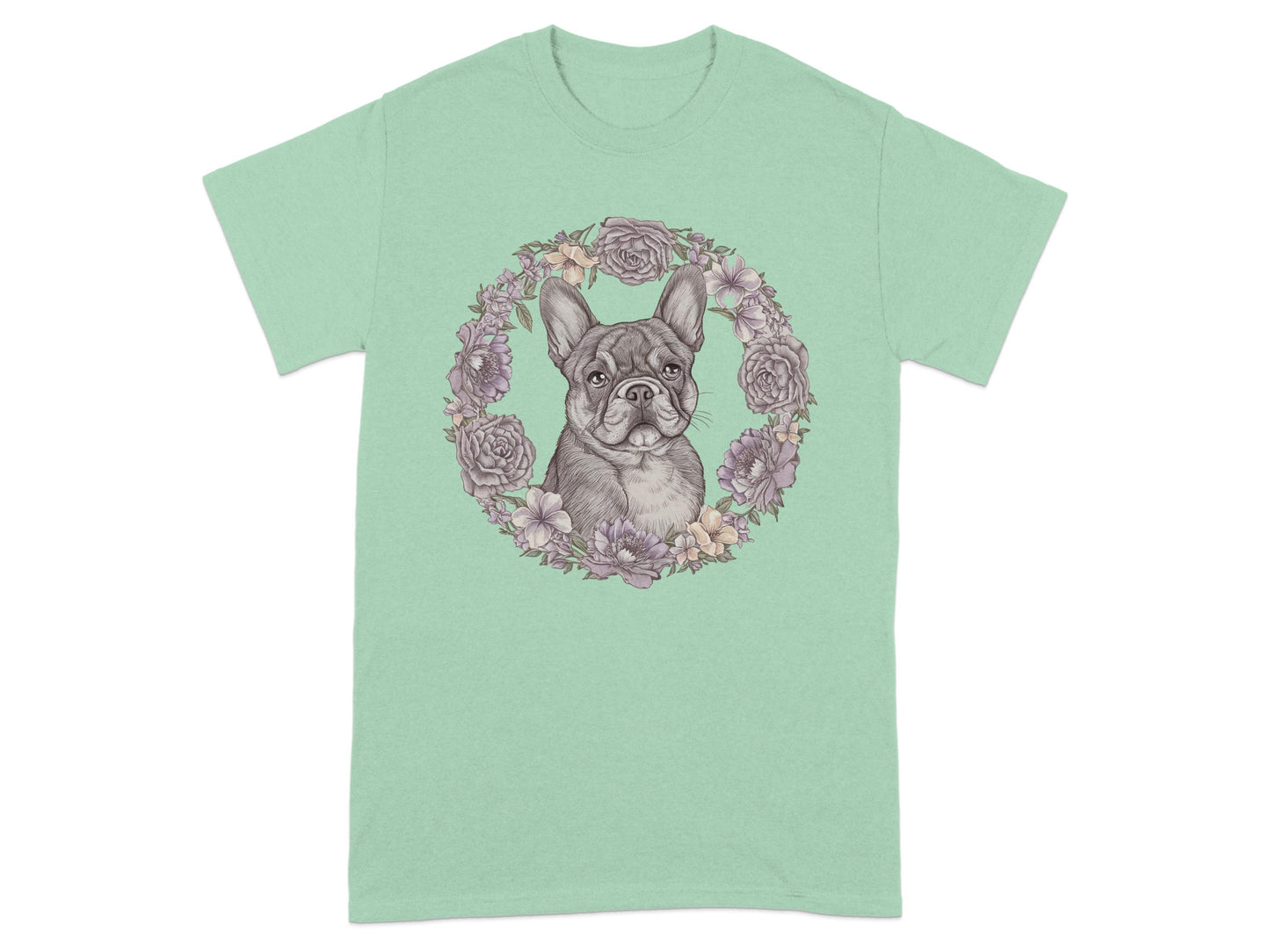 French Bulldog with Floral Wreath Design Shirt product type