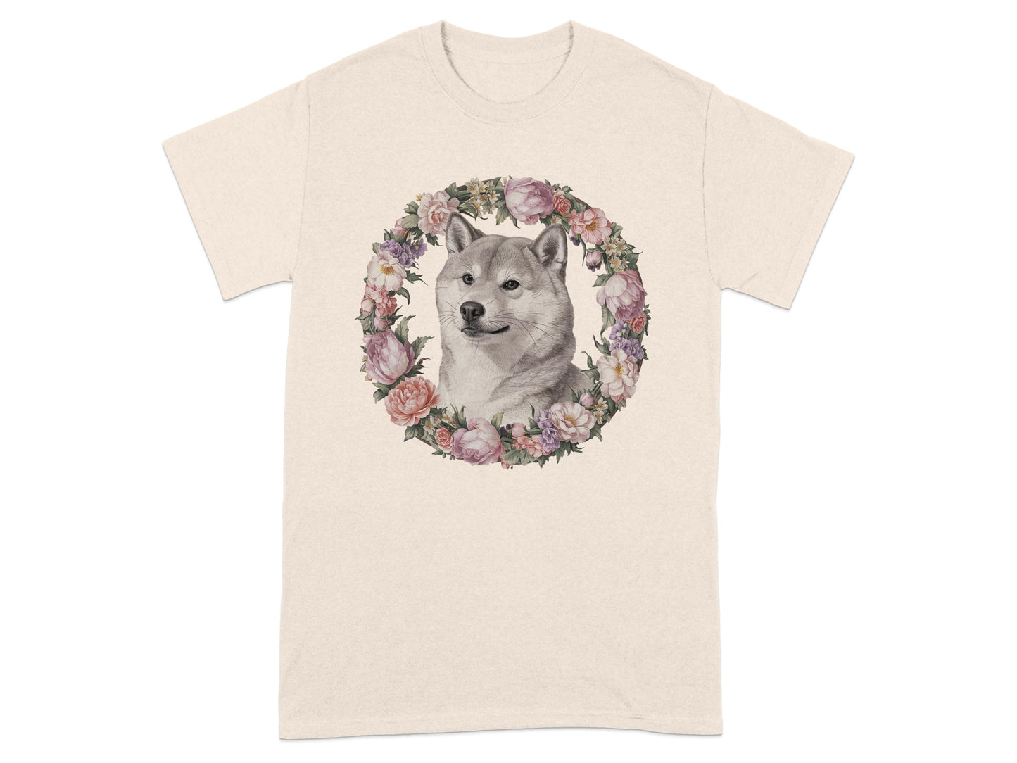 Floral Wreath Husky Art Classic Design T-shirt product type