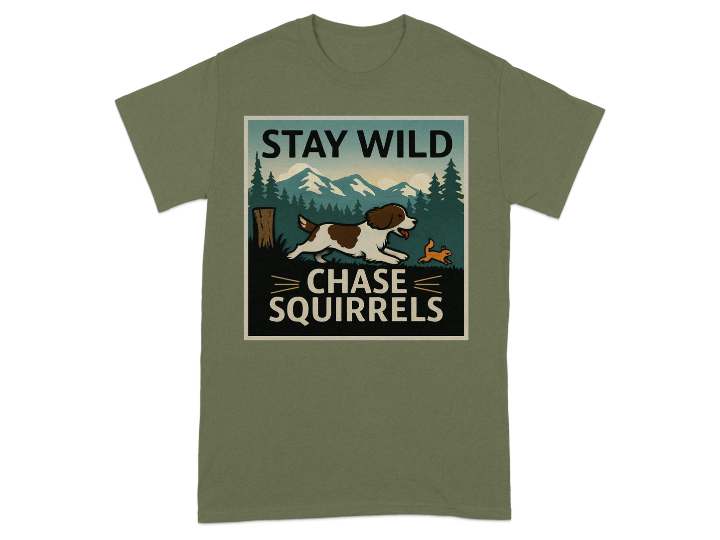 Stay Wild Chase Squirrels Graphic T-shirt product type