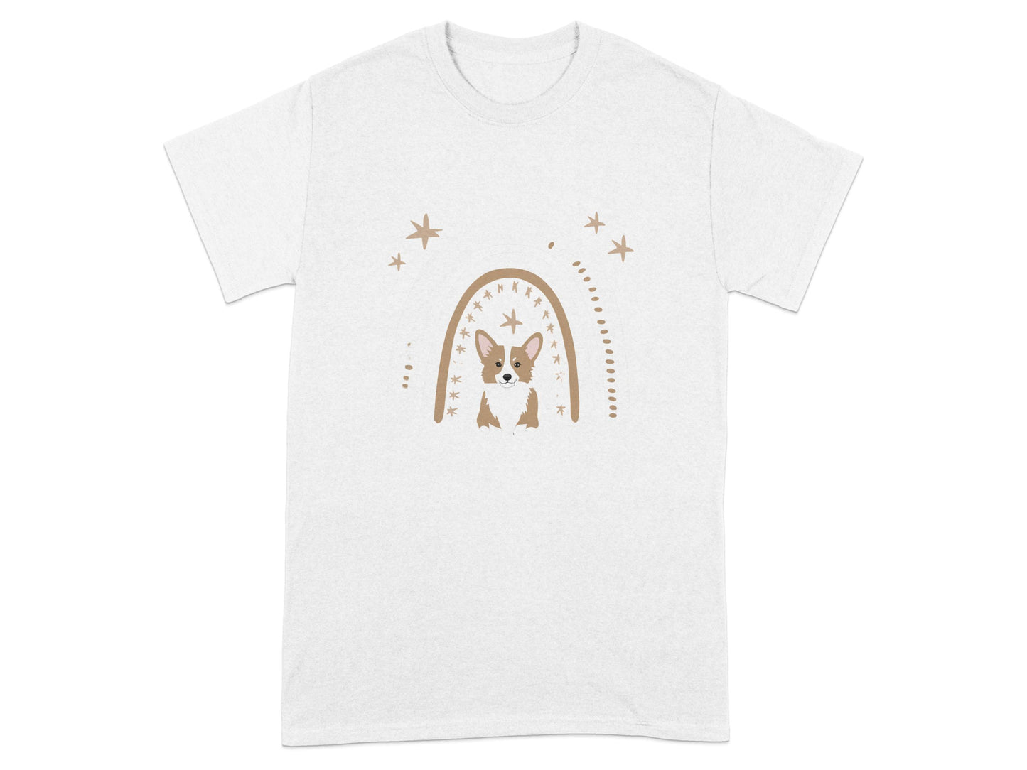 Cute Dog Under Rainbow Stars Graphic T-Shirt product type