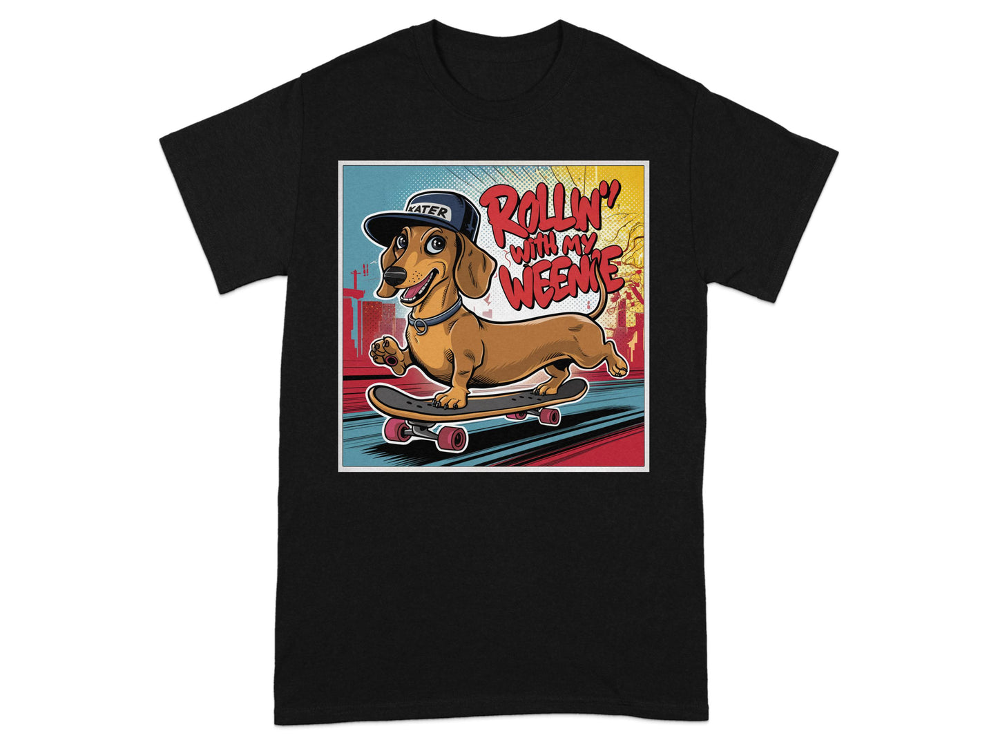 Rollin With My Weenie Skateboarding T-shirt product type