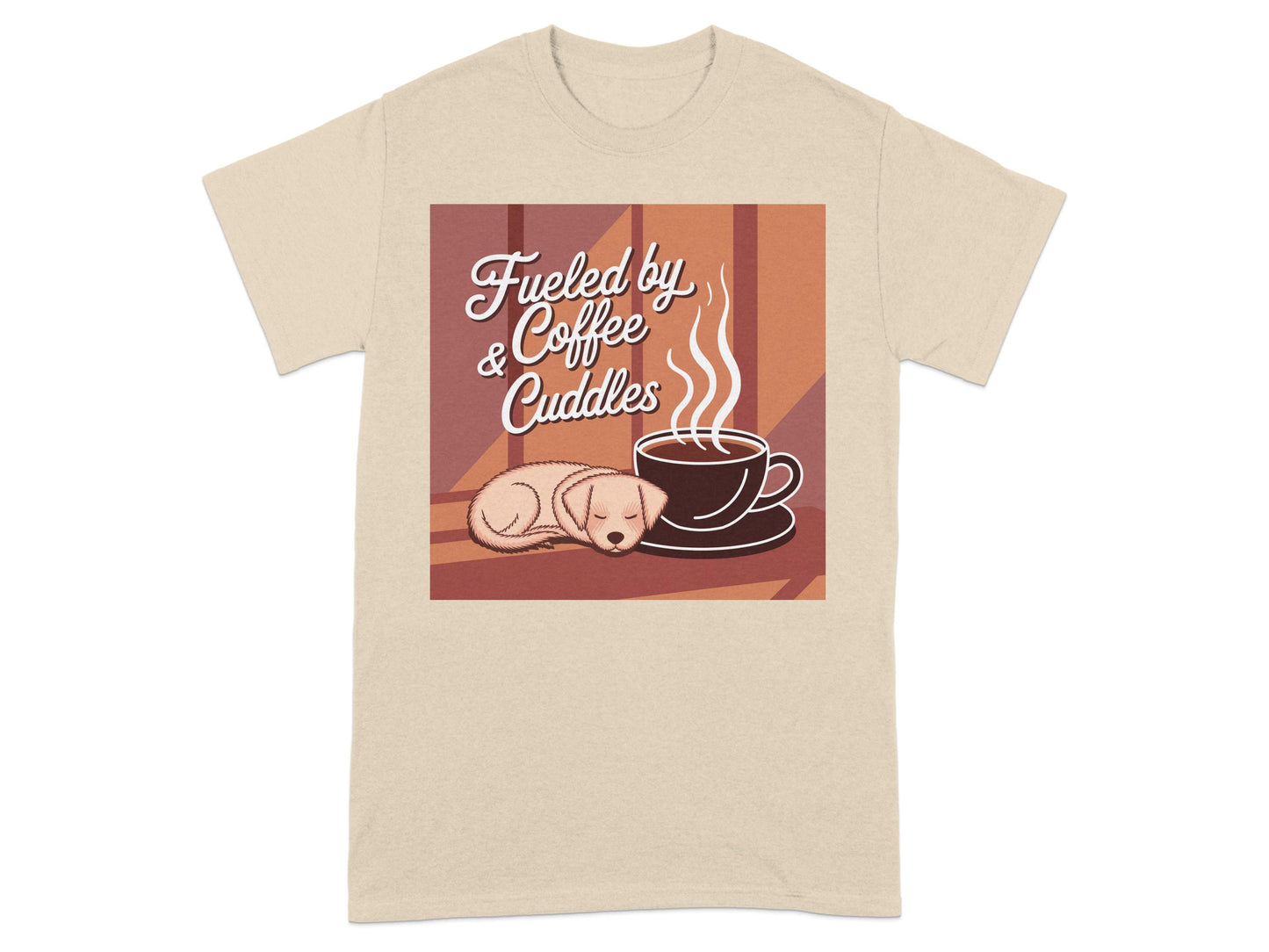 Fueled by Coffee and Cuddles Graphic T-shirt product
