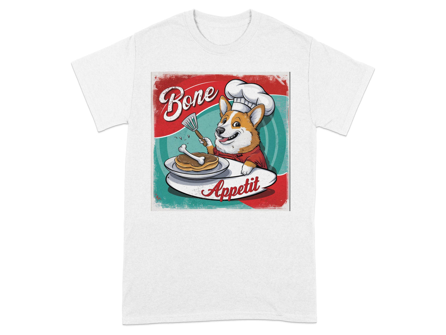 Bone Appetit Chef Corgi Illustration T-shirt product