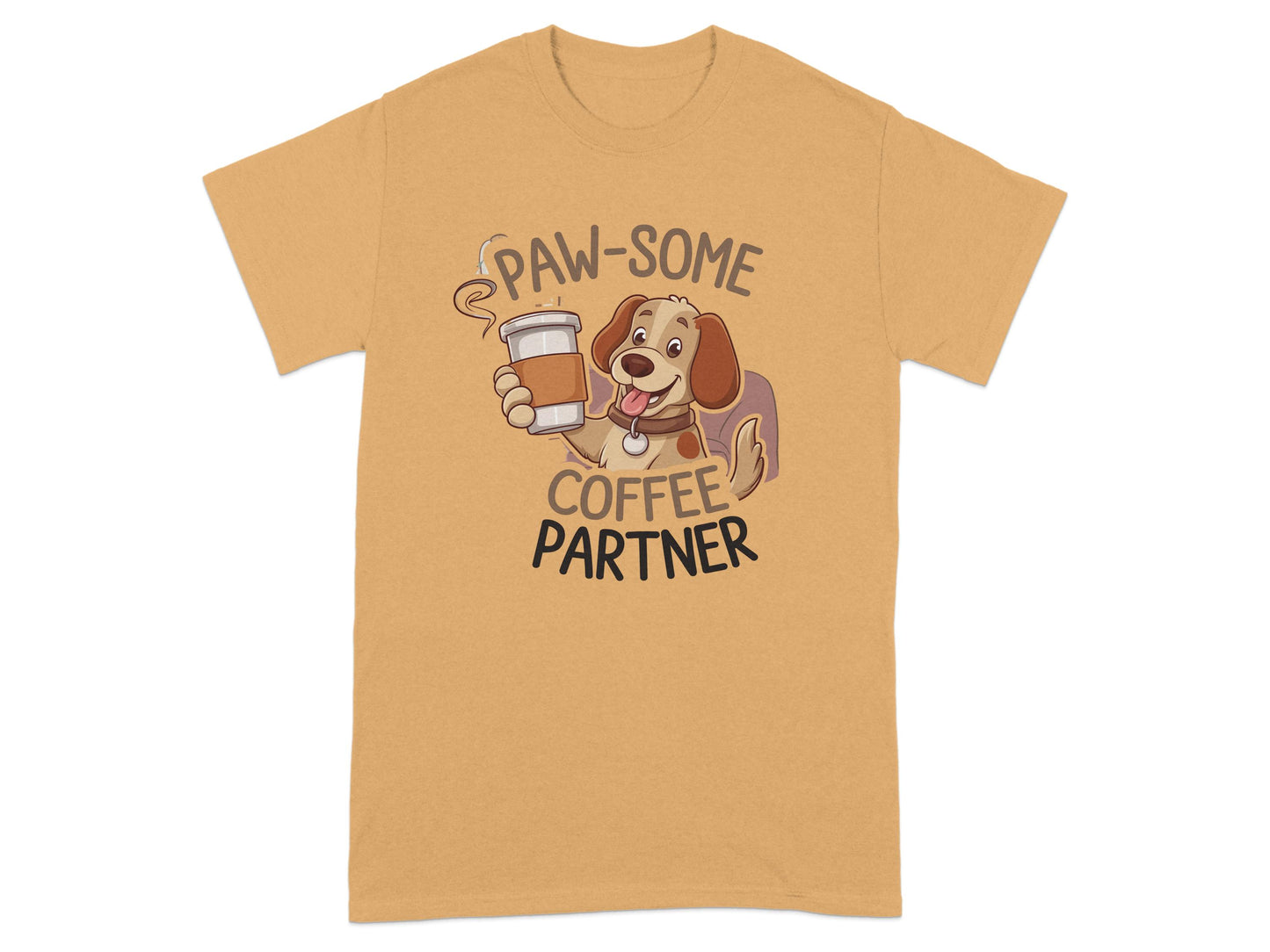 Paw-Some Coffee Partner Dog Themed T-Shirt product