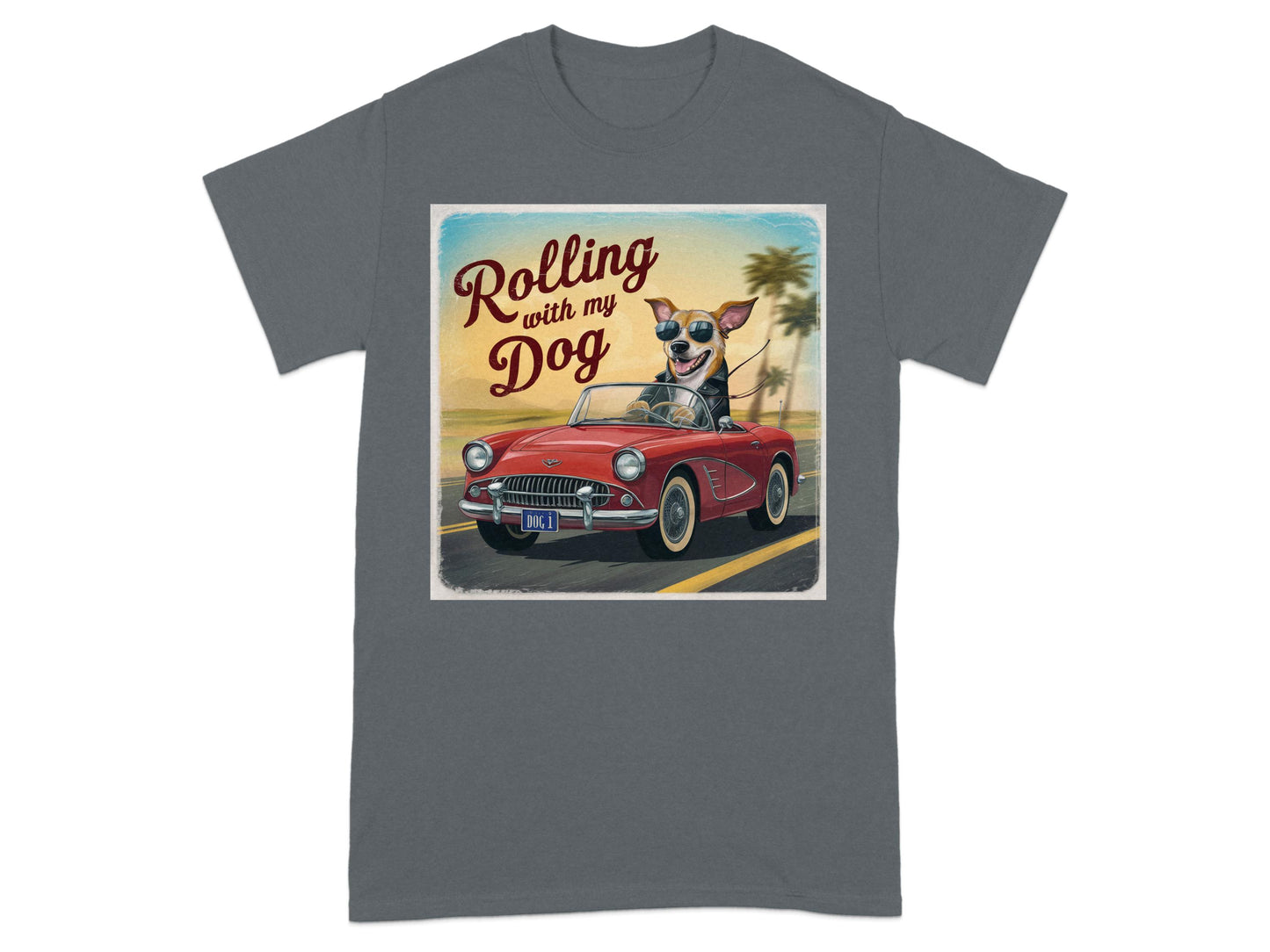 Rolling with My Dog Graphic Tee Shirt product type
