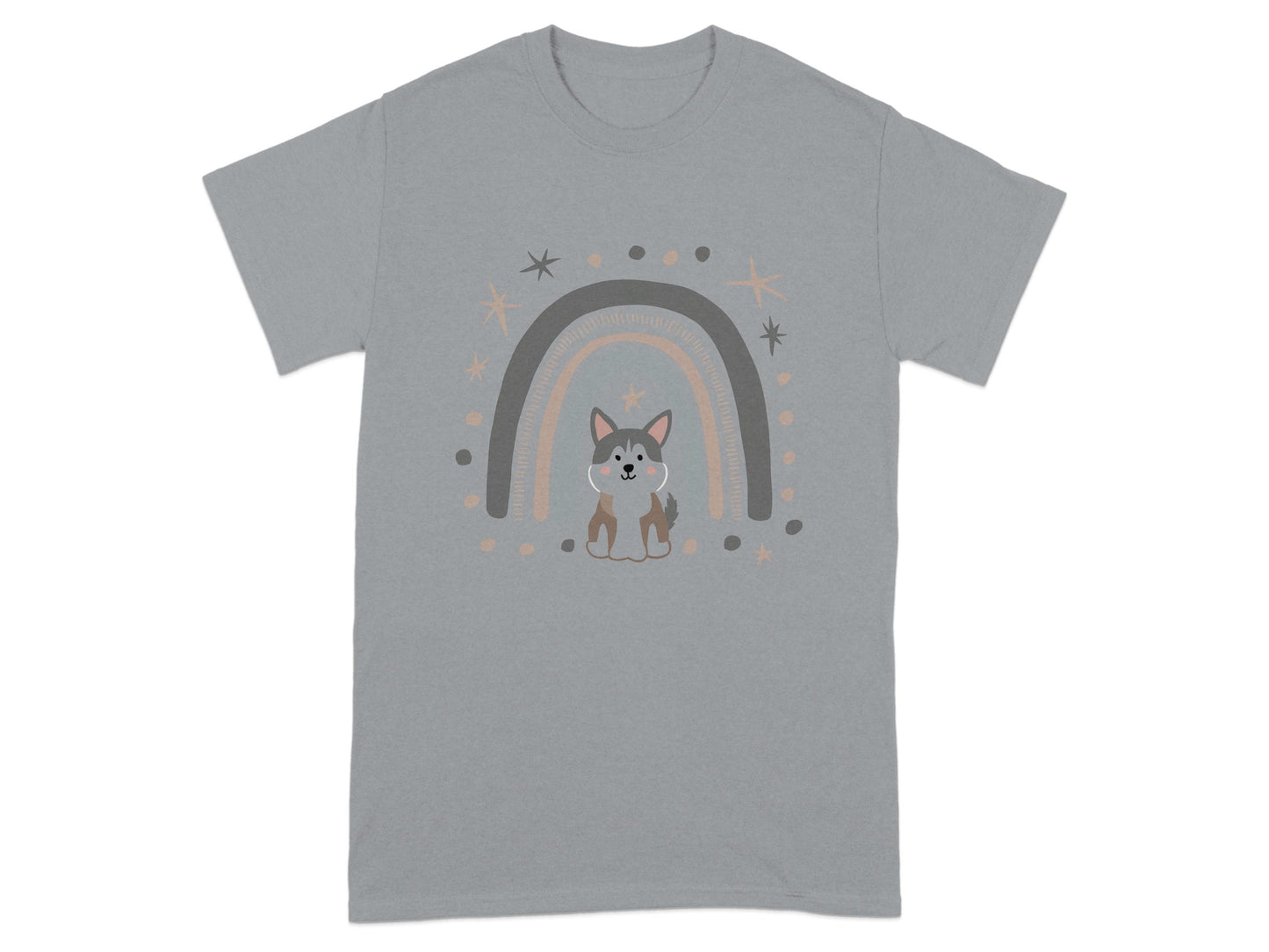 Cute Cartoon Dog with Rainbow Design T-shirt product type