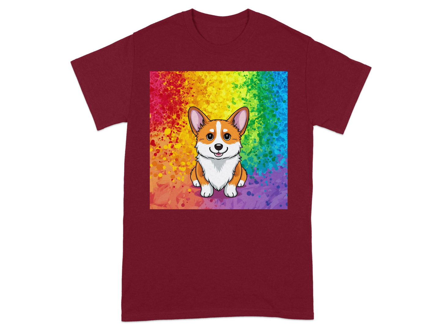 Cute Colorful Corgi Design on Rainbow Background product type