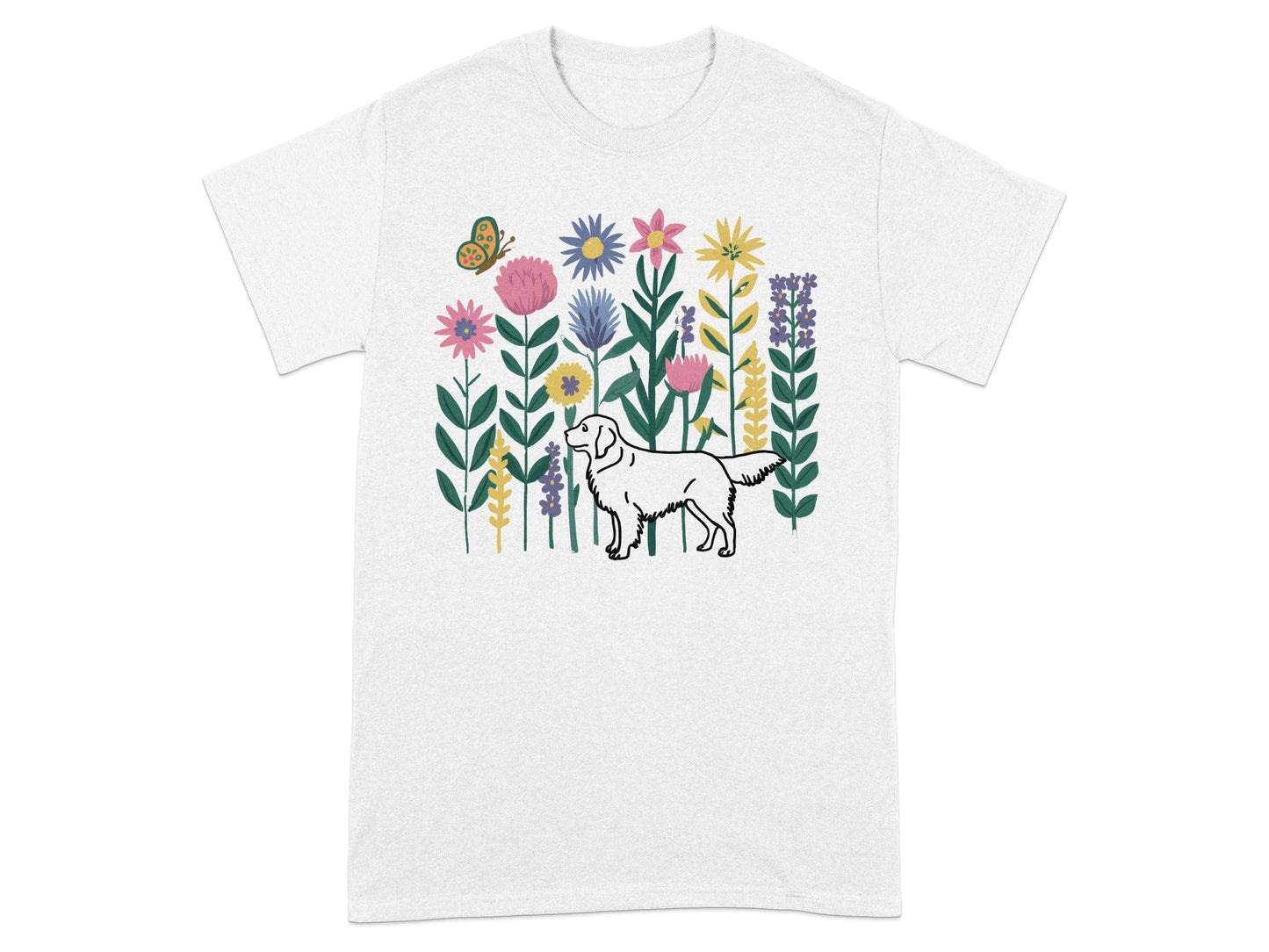 Colorful Garden Graphic Dog Design T-shirt product type