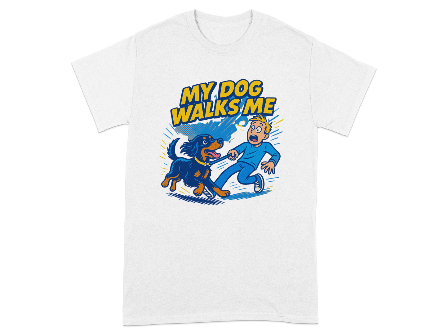 My Dog Walks Me Funny Graphic T-Shirt product
