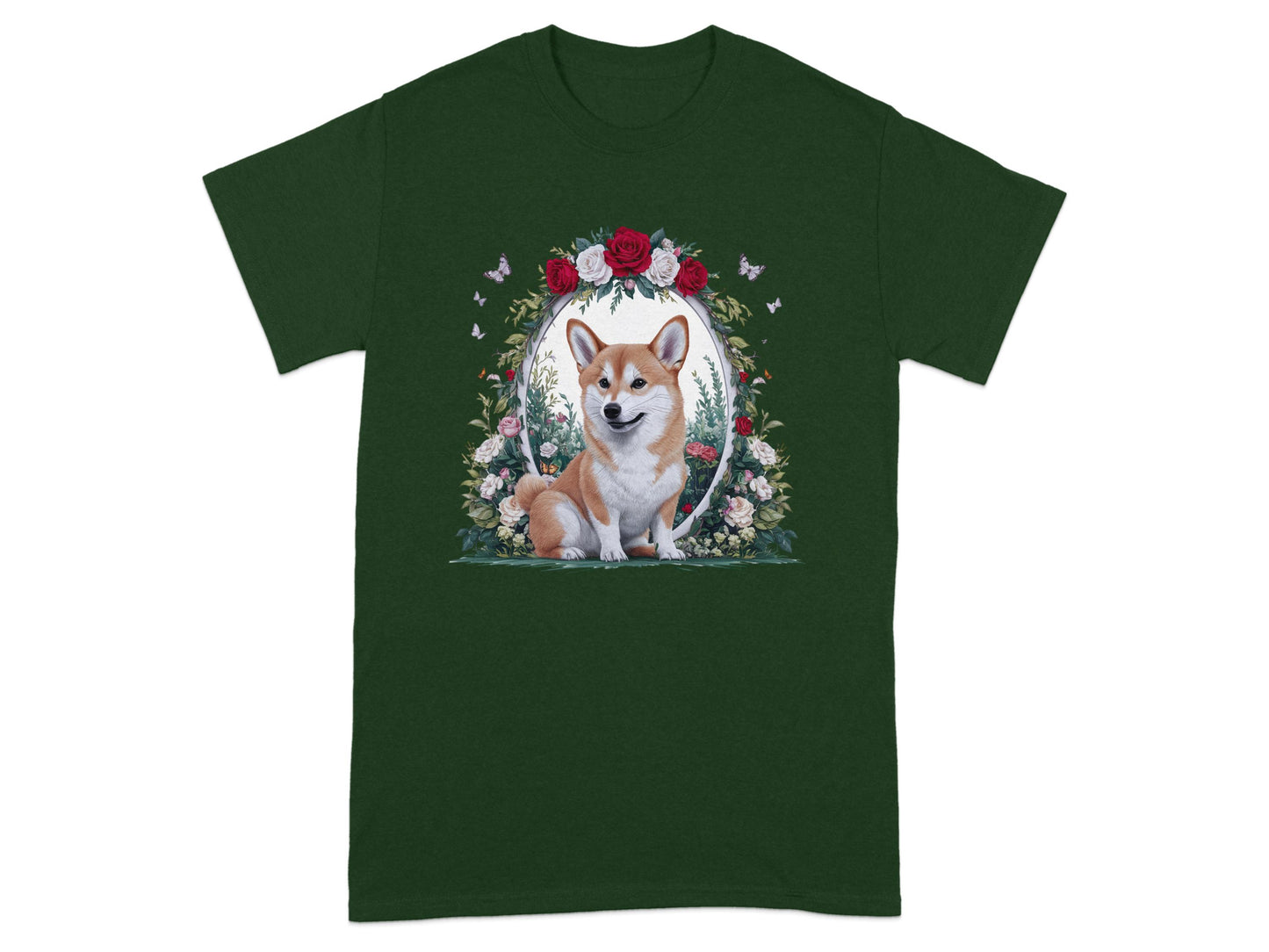 Adorable Corgi with Floral Design T-Shirt product type