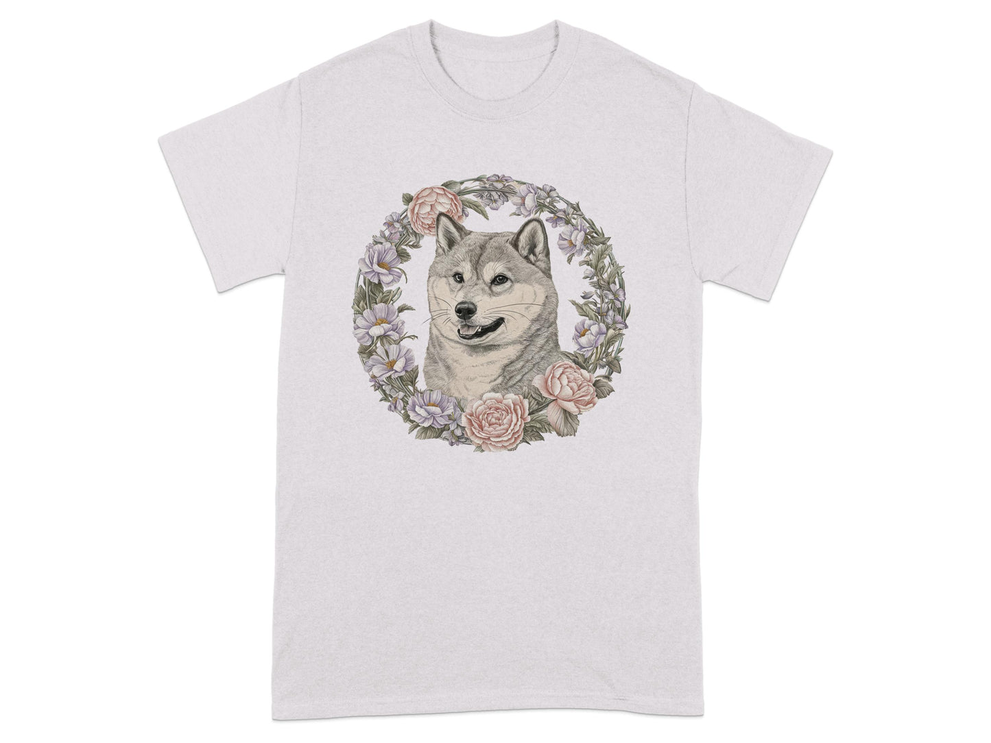 Vintage Floral Siberian Husky T-Shirt product