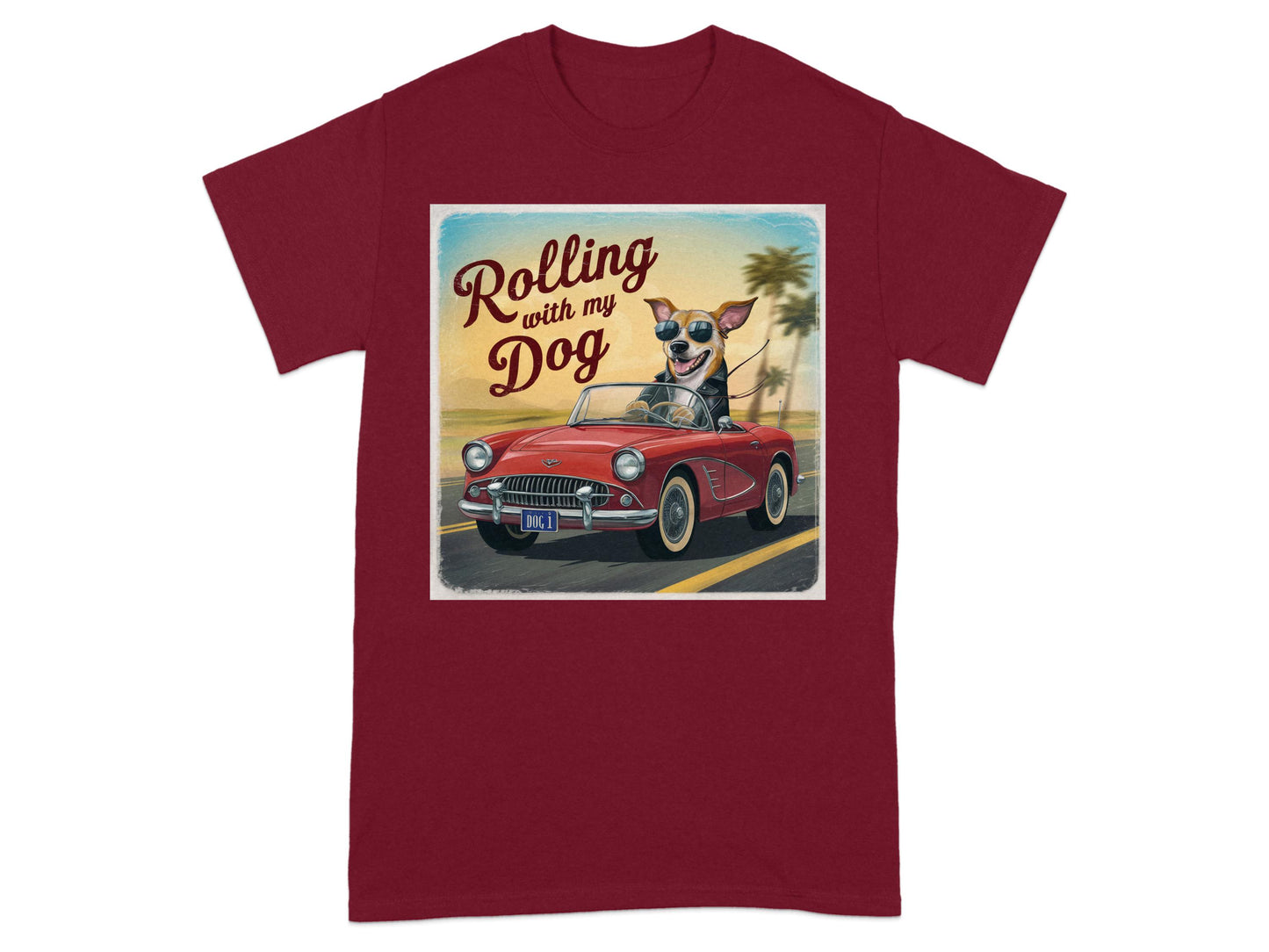 Rolling with my Dog Graphic Tee Shirt product