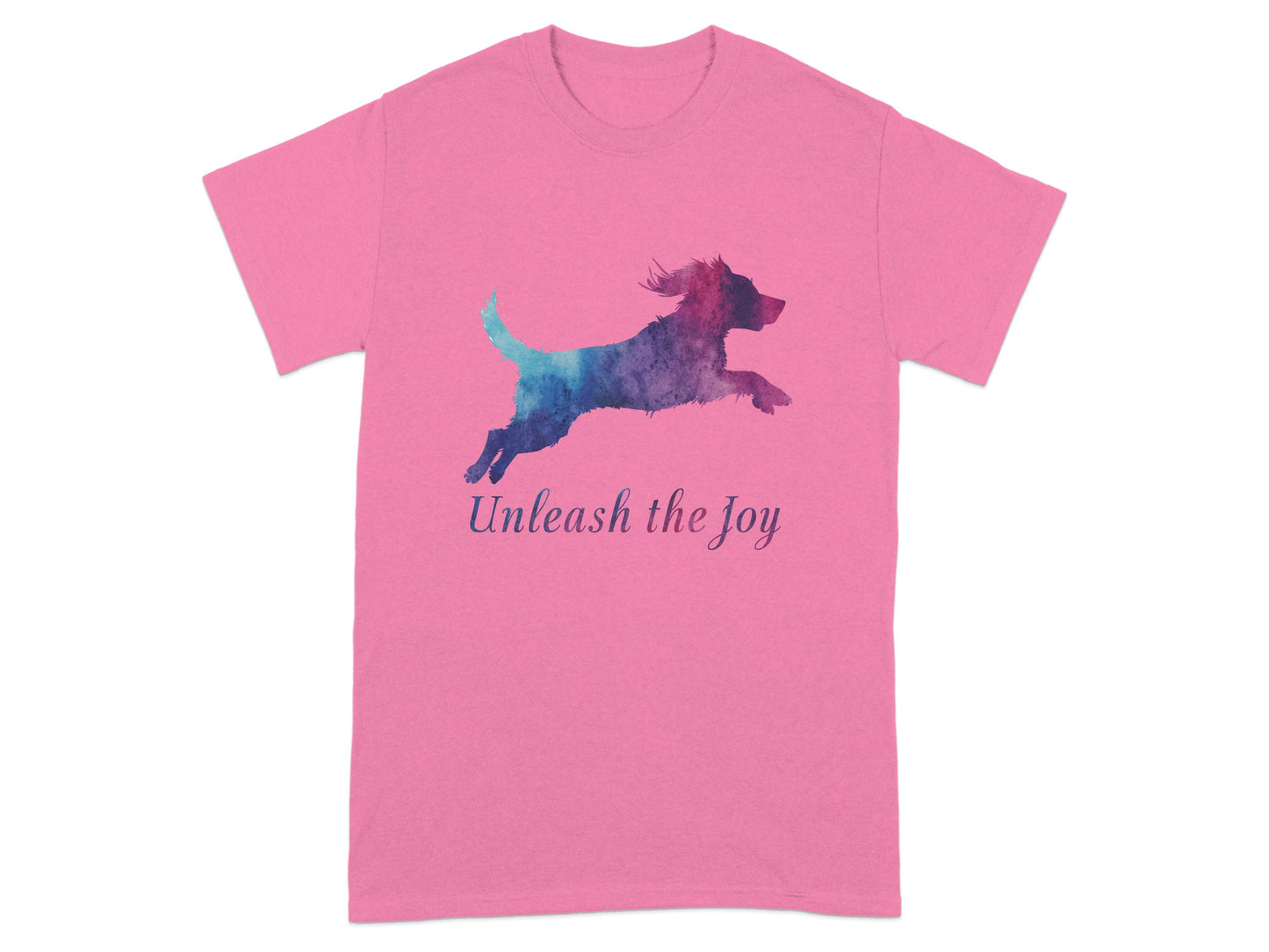 Unleash the Joy Dog Silhouette Pink T-shirt product