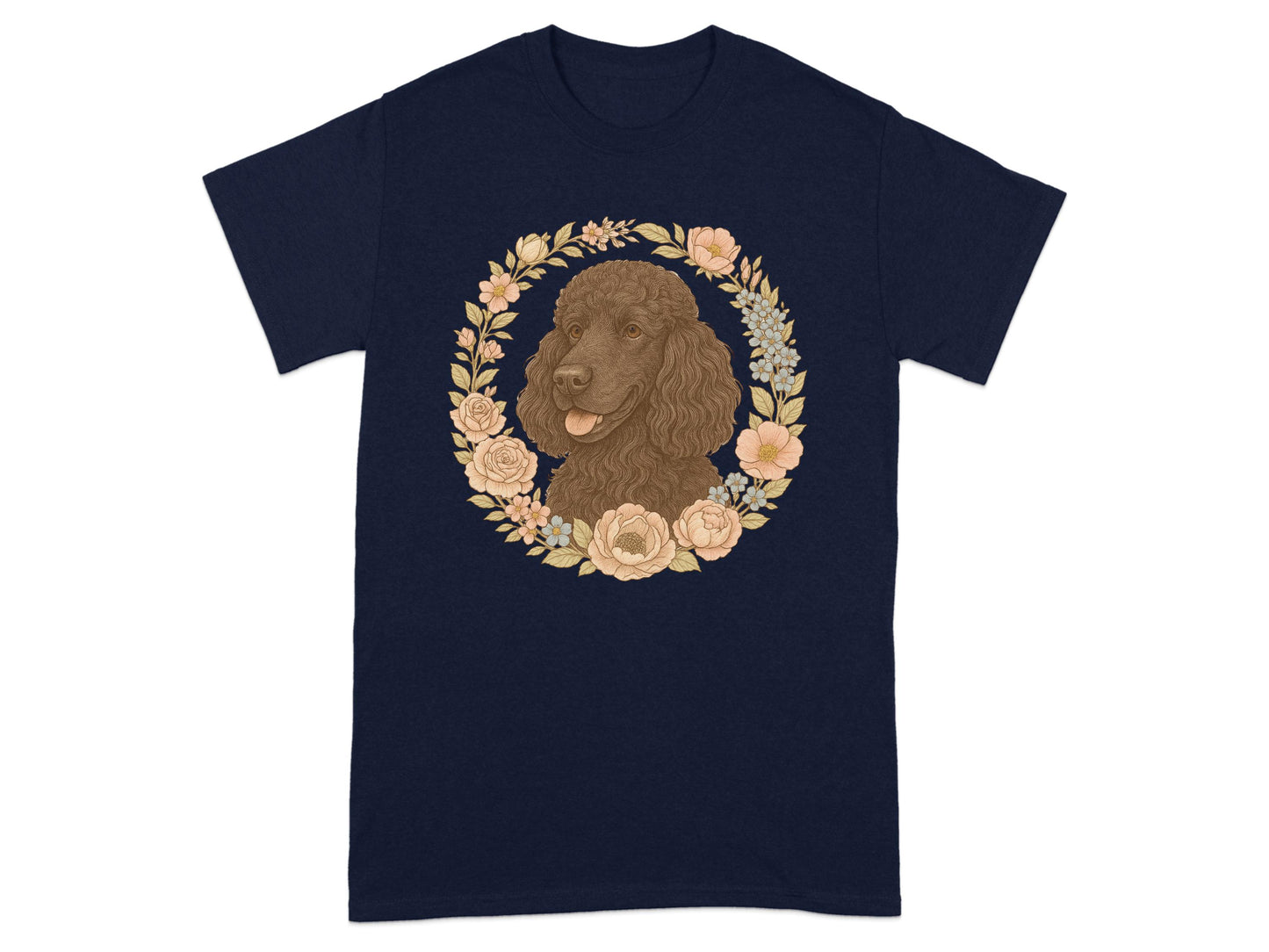 Floral Wreath Poodle Graphic Tee Shirt product type