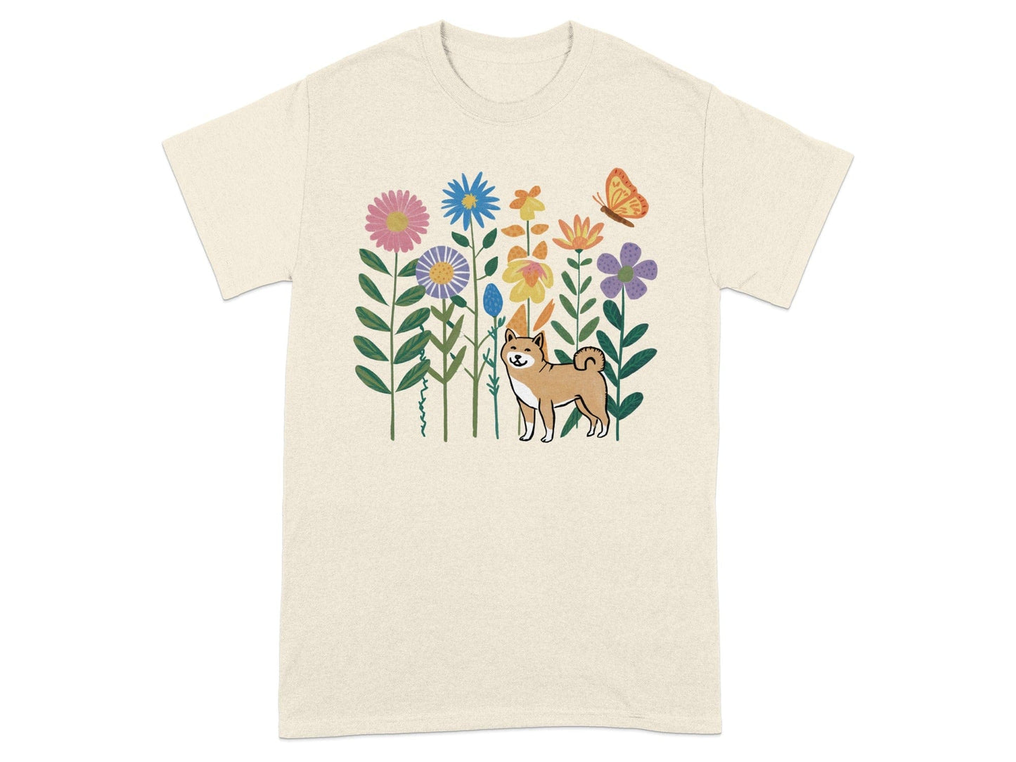 Floral Garden with Shiba Inu Dog T-Shirt product type