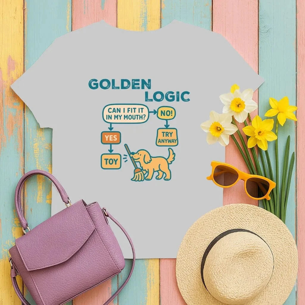 Golden Logic Can I Fit It In My Mouth Flowchart T-Shirt Sport Grey T-shirt