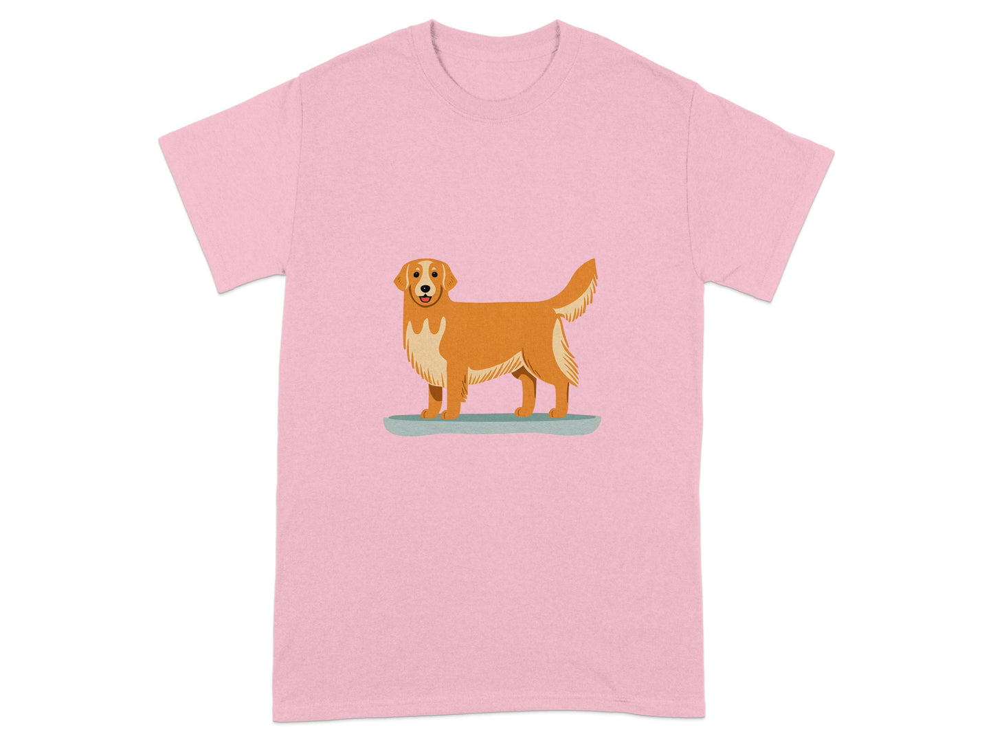 Pink T-shirt with Cute Golden Retriever Print product type