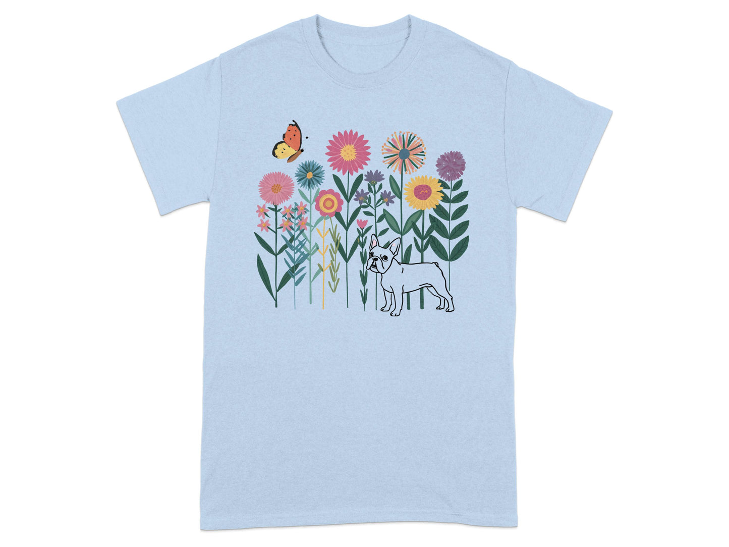 Graphic T-Shirt with Floral Design and Dog Print product
