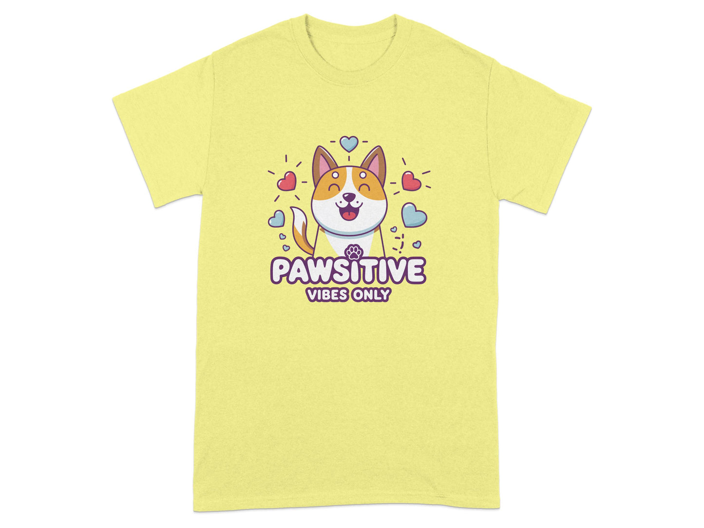 Pawsitive Vibes Only Cute Illustration Shirt product type