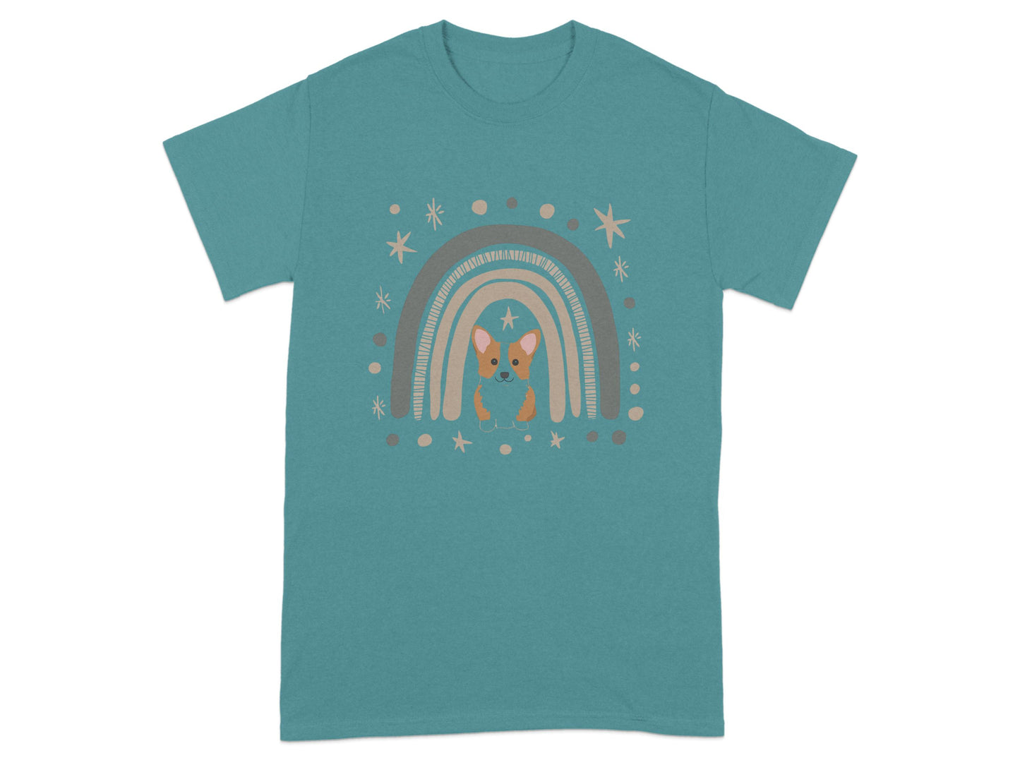 Adorable Rainbow and Dog Graphic Design T-Shirt product