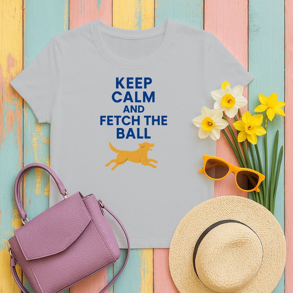 Keep Calm and Fetch The Ball Graphic T-shirt product type