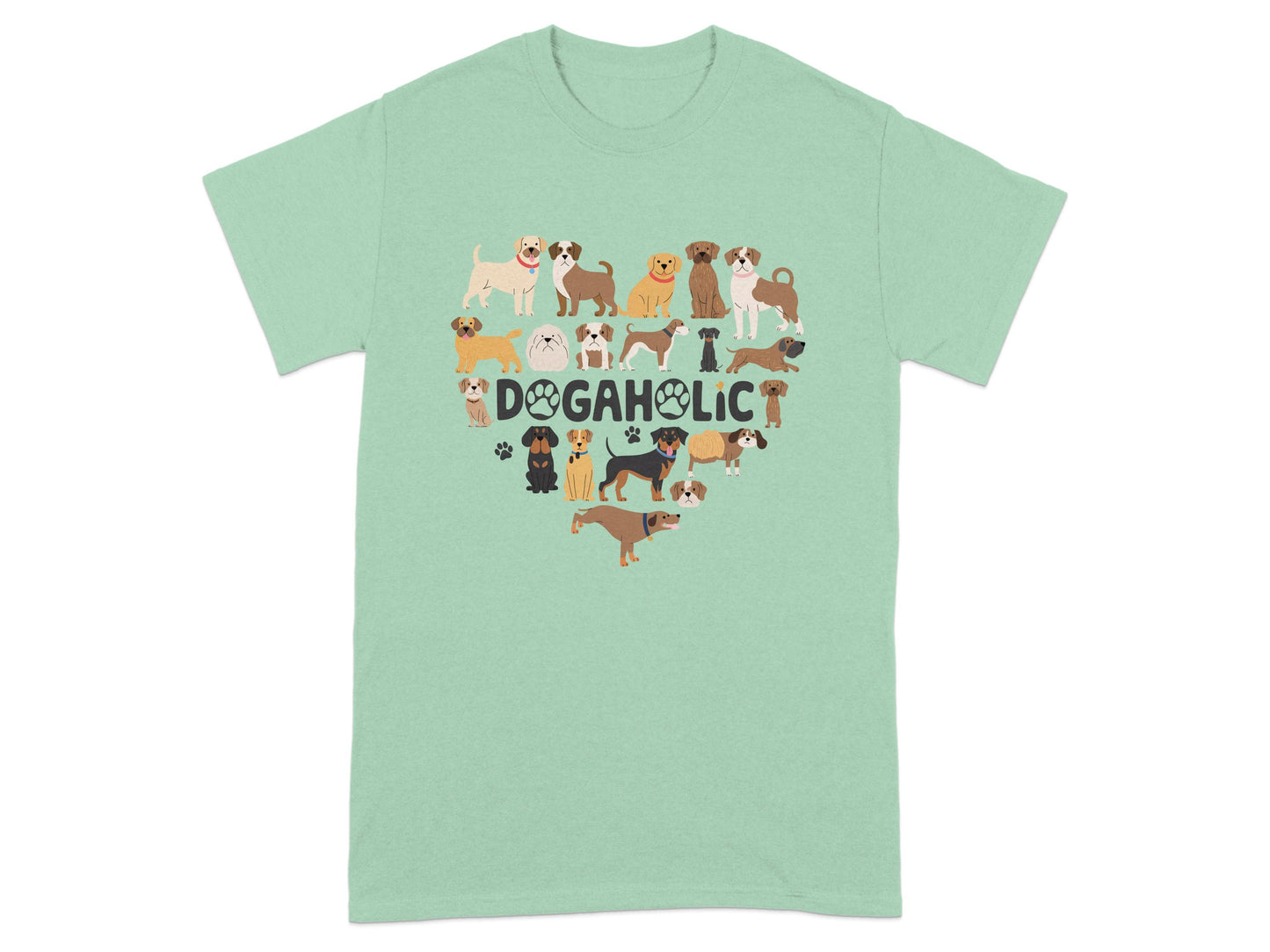 Dogaholic Graphic Tee with Cute Dogs Design product