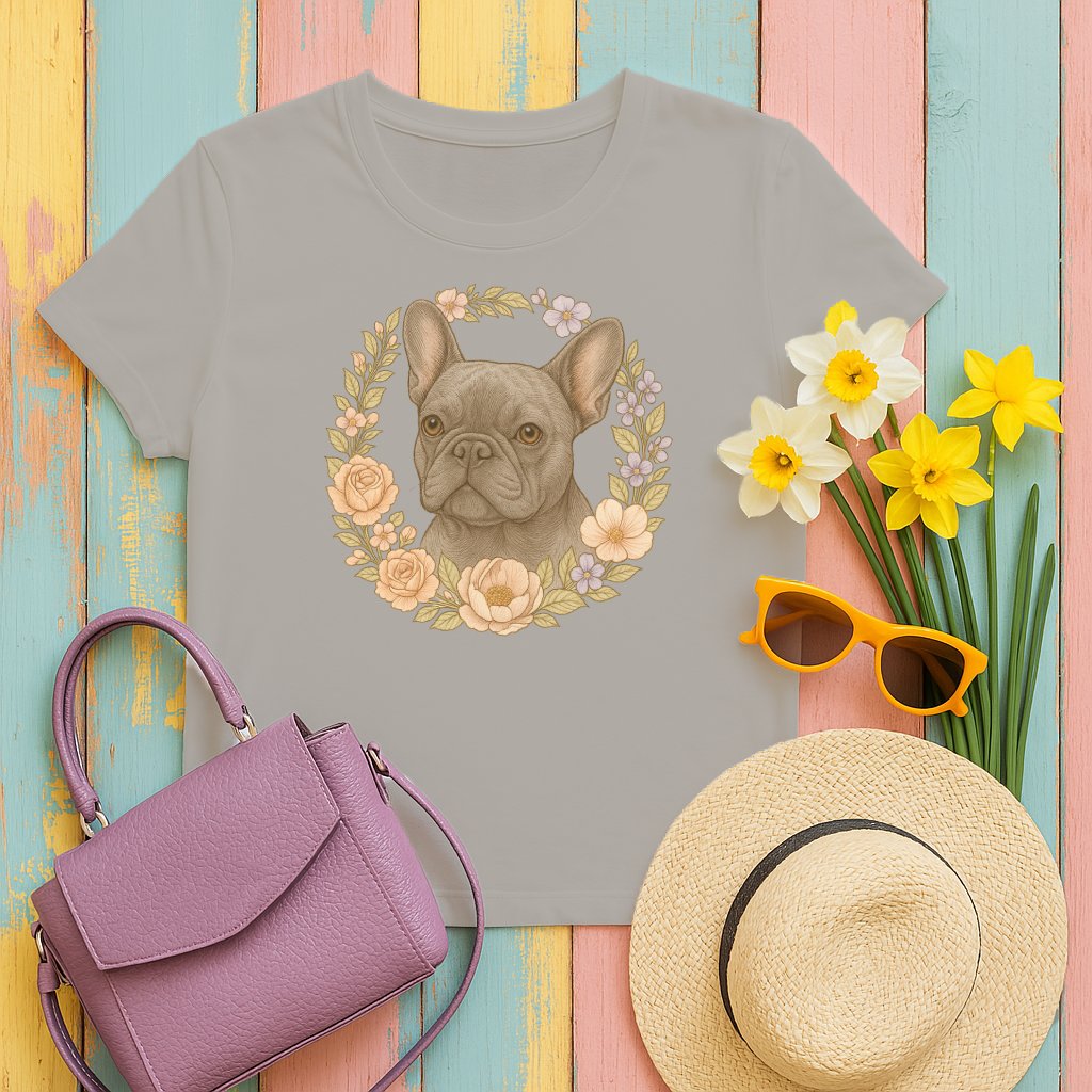 French Bulldog Floral Graphic Printed T-Shirt product